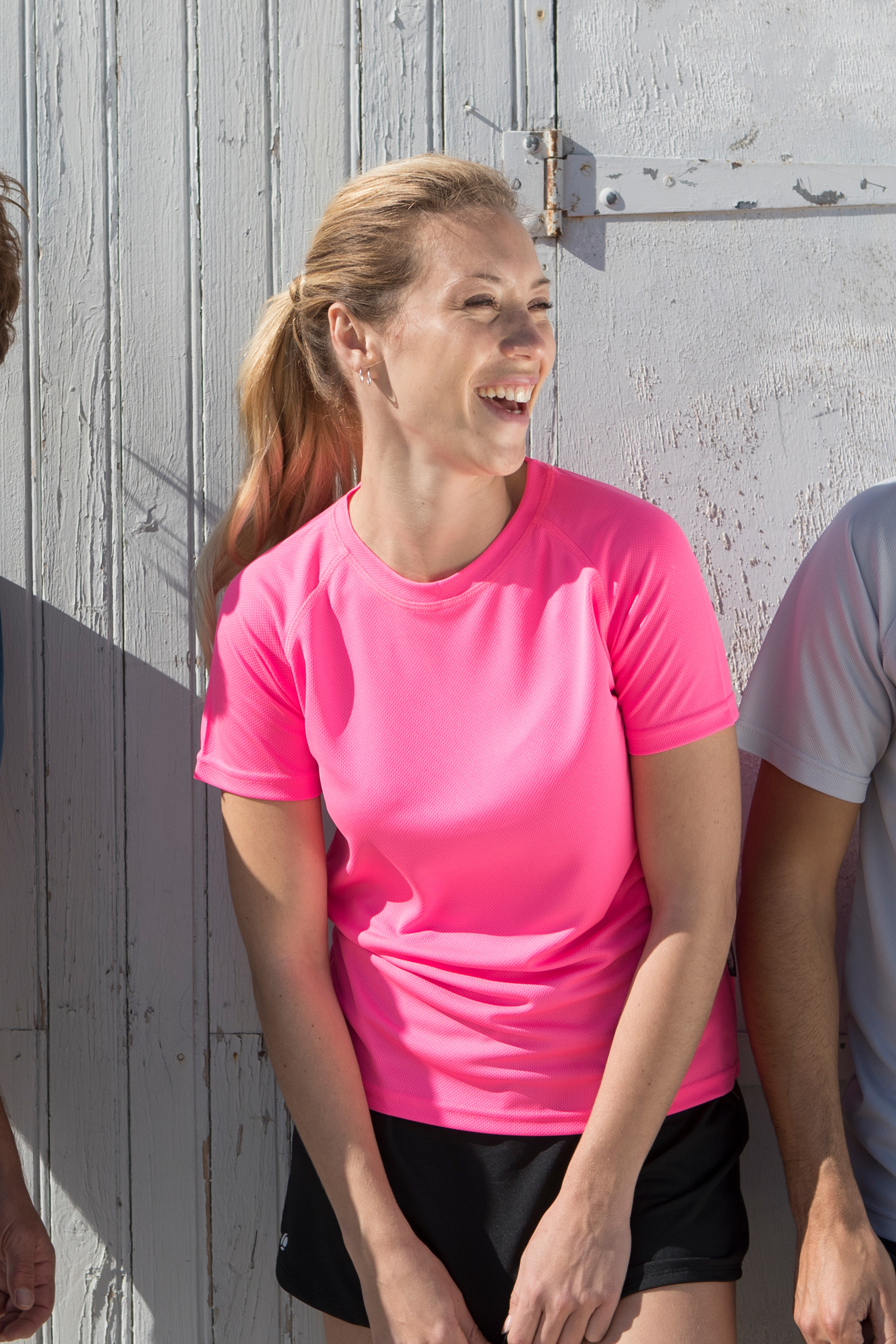 Camiseta deportiva Firstee para mujer, 100% poliéster, 140 g, talla XS.