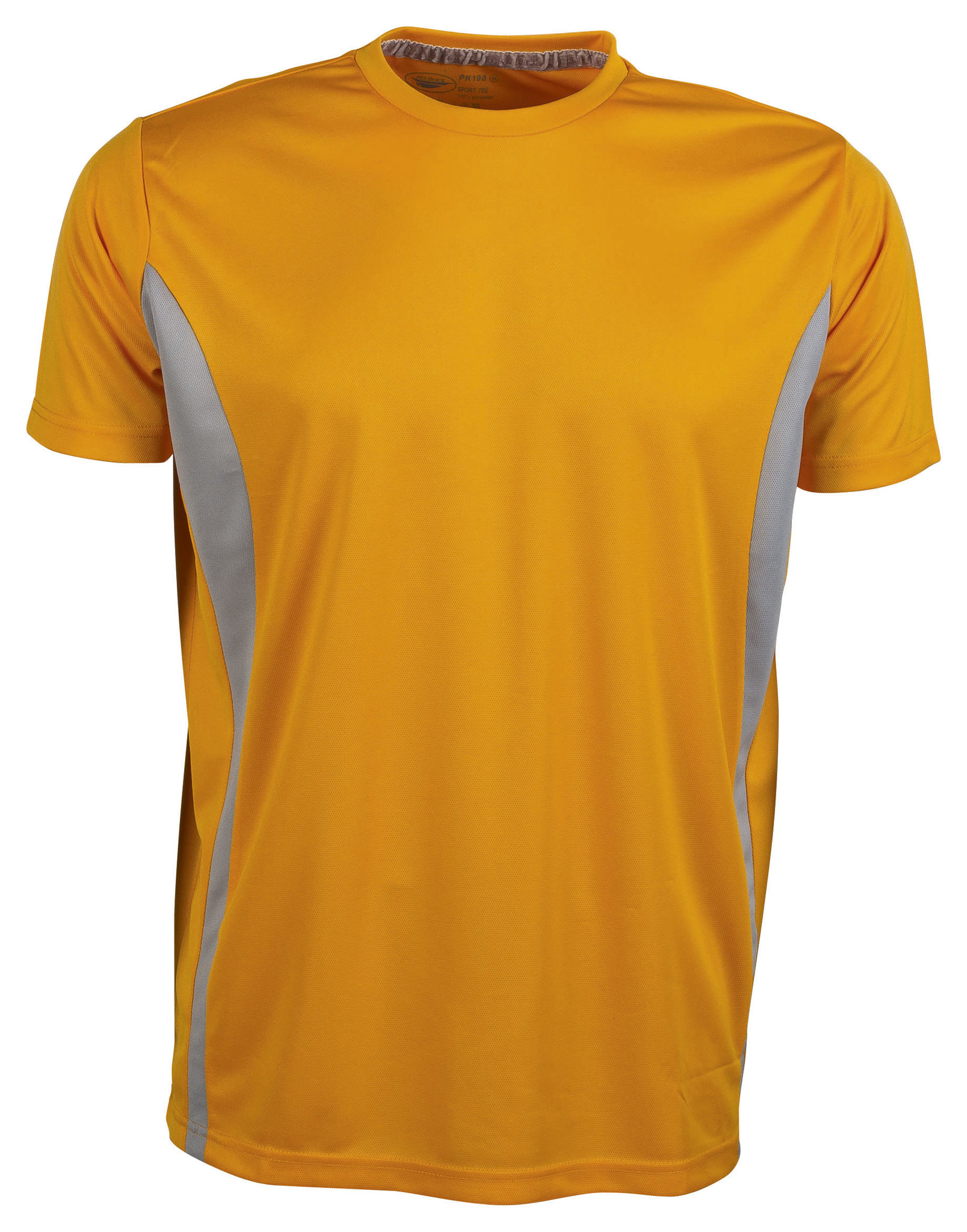 Camiseta deportiva con contraste M/C 100% poliéster 140 gr/m2 Azul/Blanco S - O bien - Naranja fluorescente