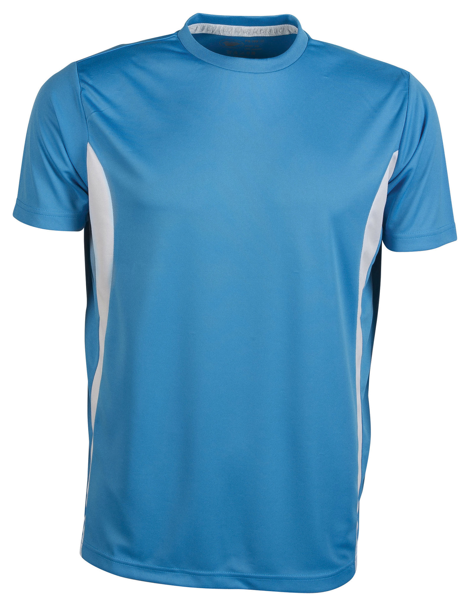 Camiseta deportiva con contraste M/C 100% poliéster 140 gr/m2 Azul/Blanco S - AZ - Azure