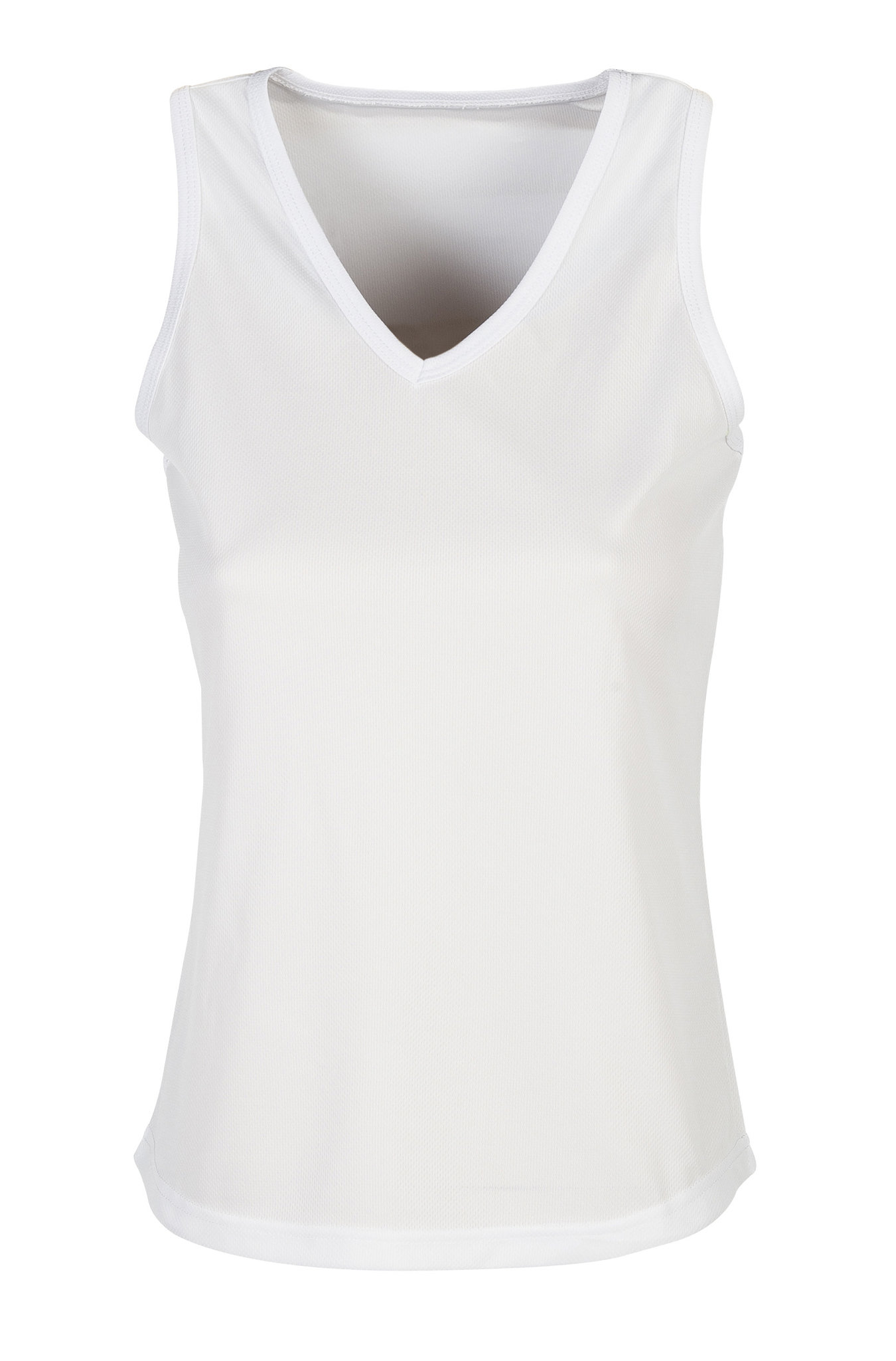 Camiseta deportiva sin mangas Firstop para mujer, 100% poliéster, 140 g, Atoll S - WH - Blanco