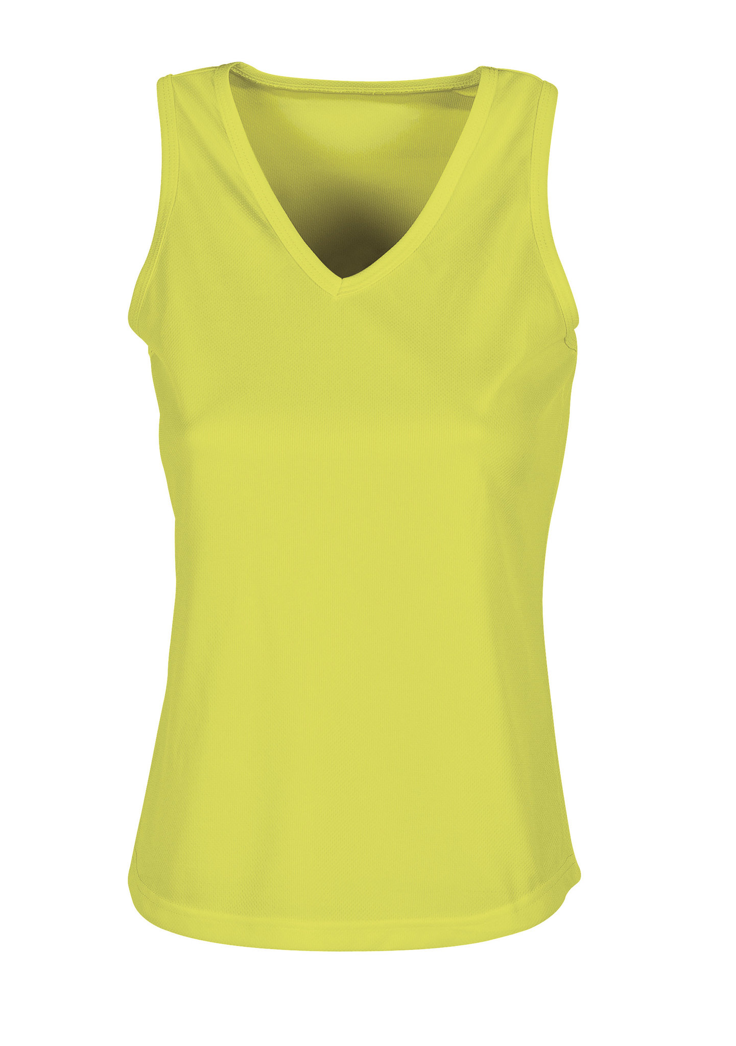 Camiseta deportiva sin mangas Firstop para mujer, 100% poliéster, 140 g, Atoll S - YE - Amarillo fluorescente