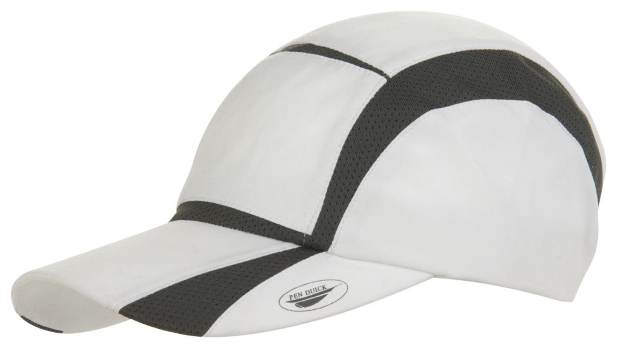 Gorra deportiva 100% transpirable, color negro/gris - WH - Blanco