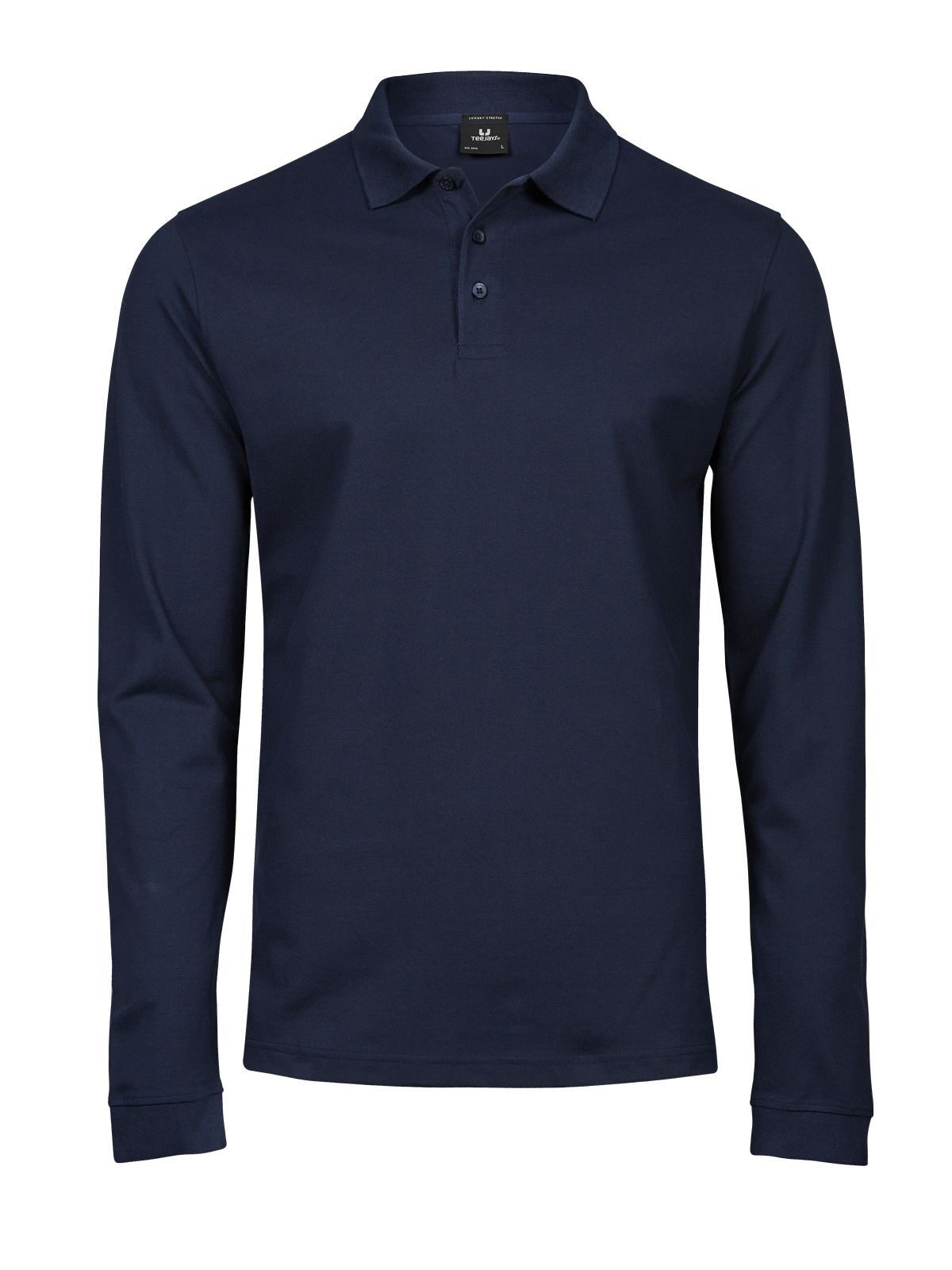 Polo de manga larga elástico de lujo para hombre - 003 - Marina