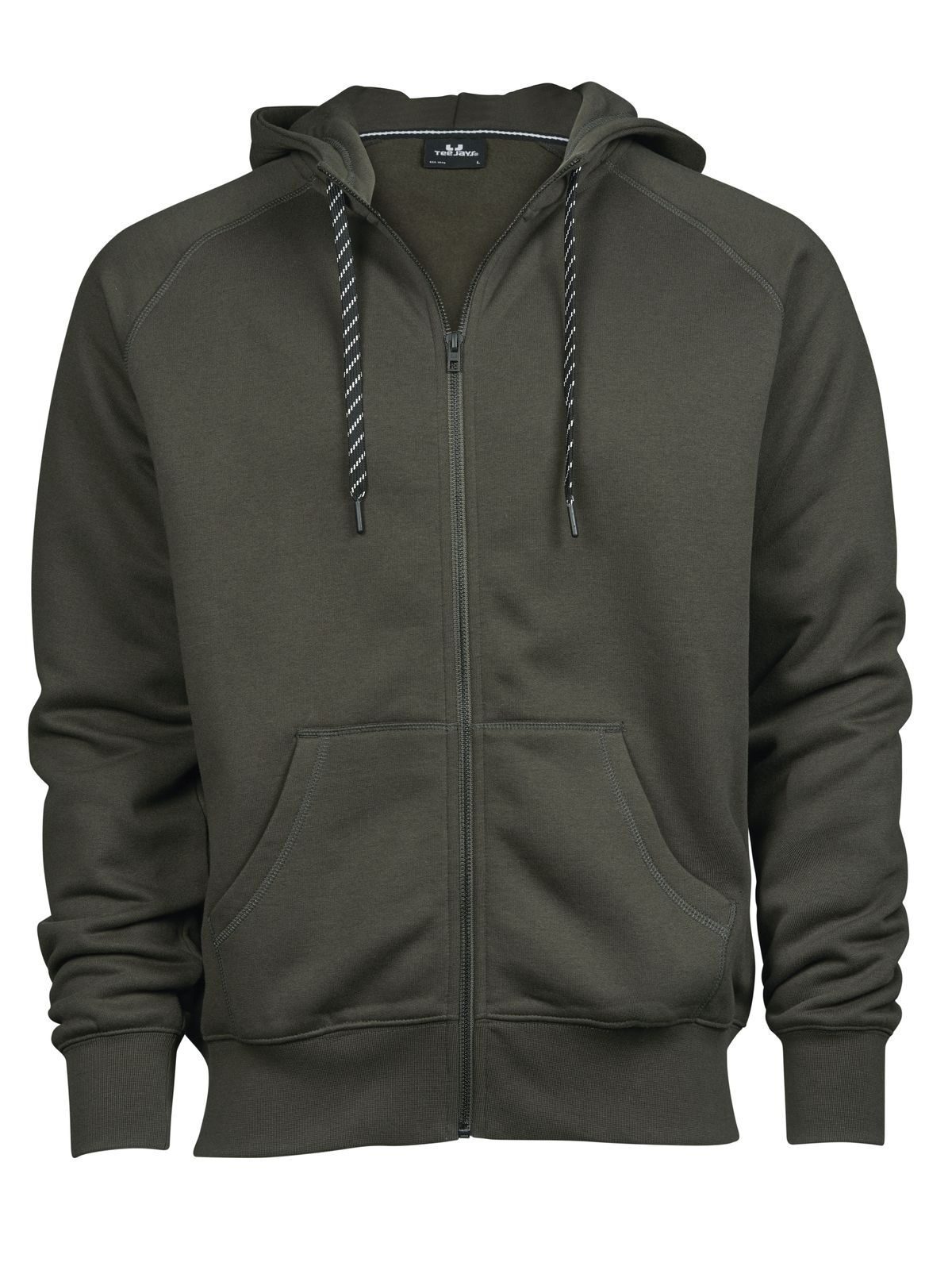 Sudadera con capucha y cremallera completa para hombre. - 058 - Verde Oscuro