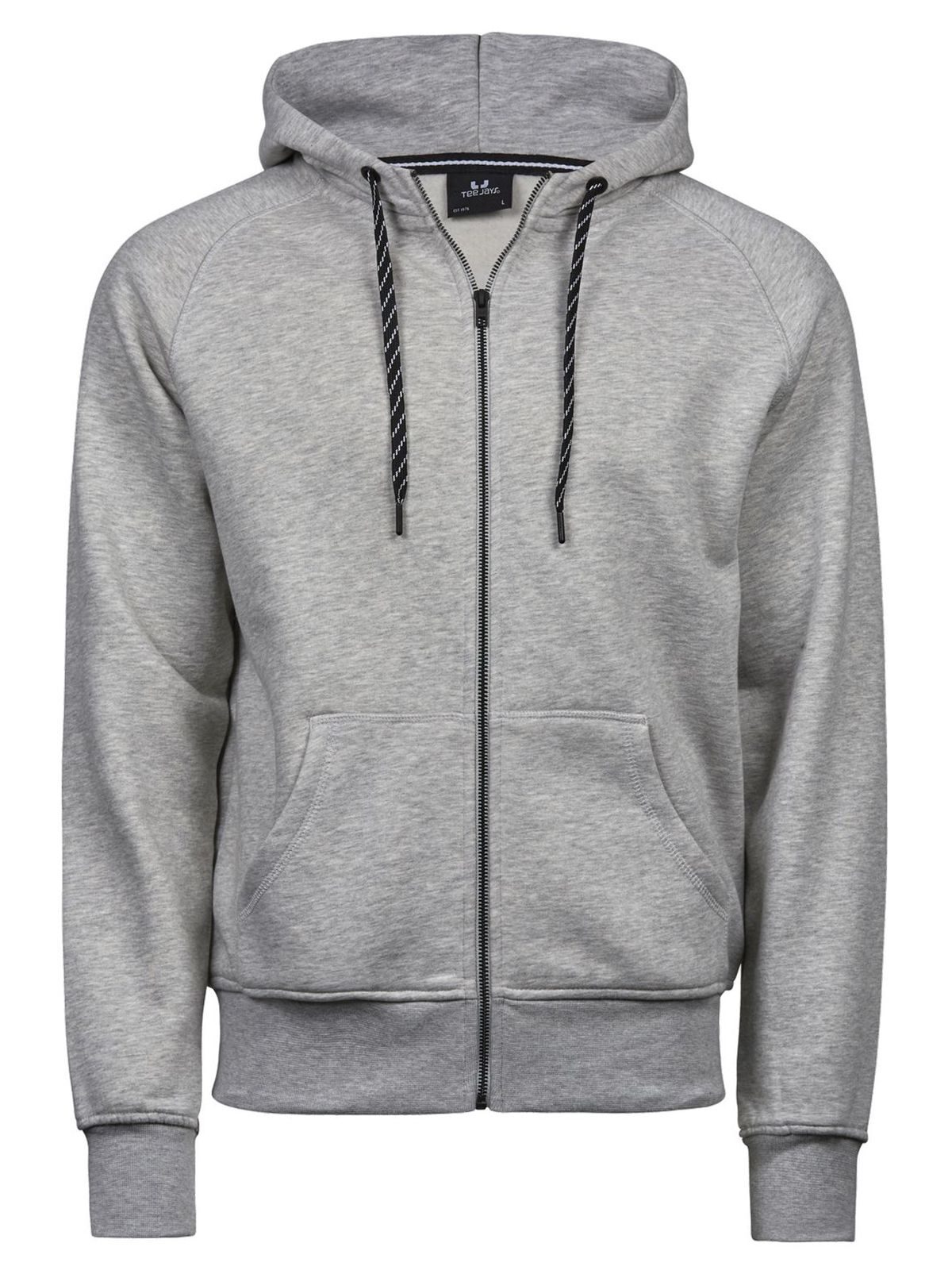 Sudadera con capucha y cremallera completa para hombre. - 007 - Gris jaspeado