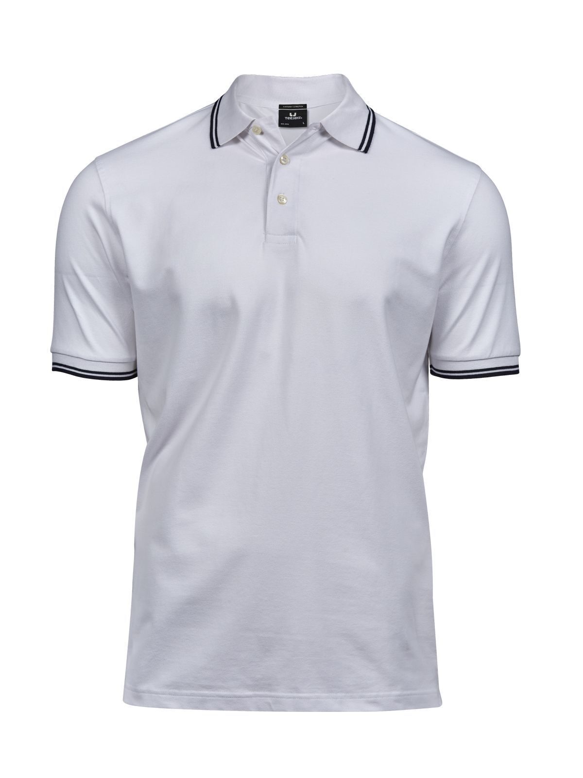 Polo elástico de lujo a rayas para hombre - 321 - Azul Marino