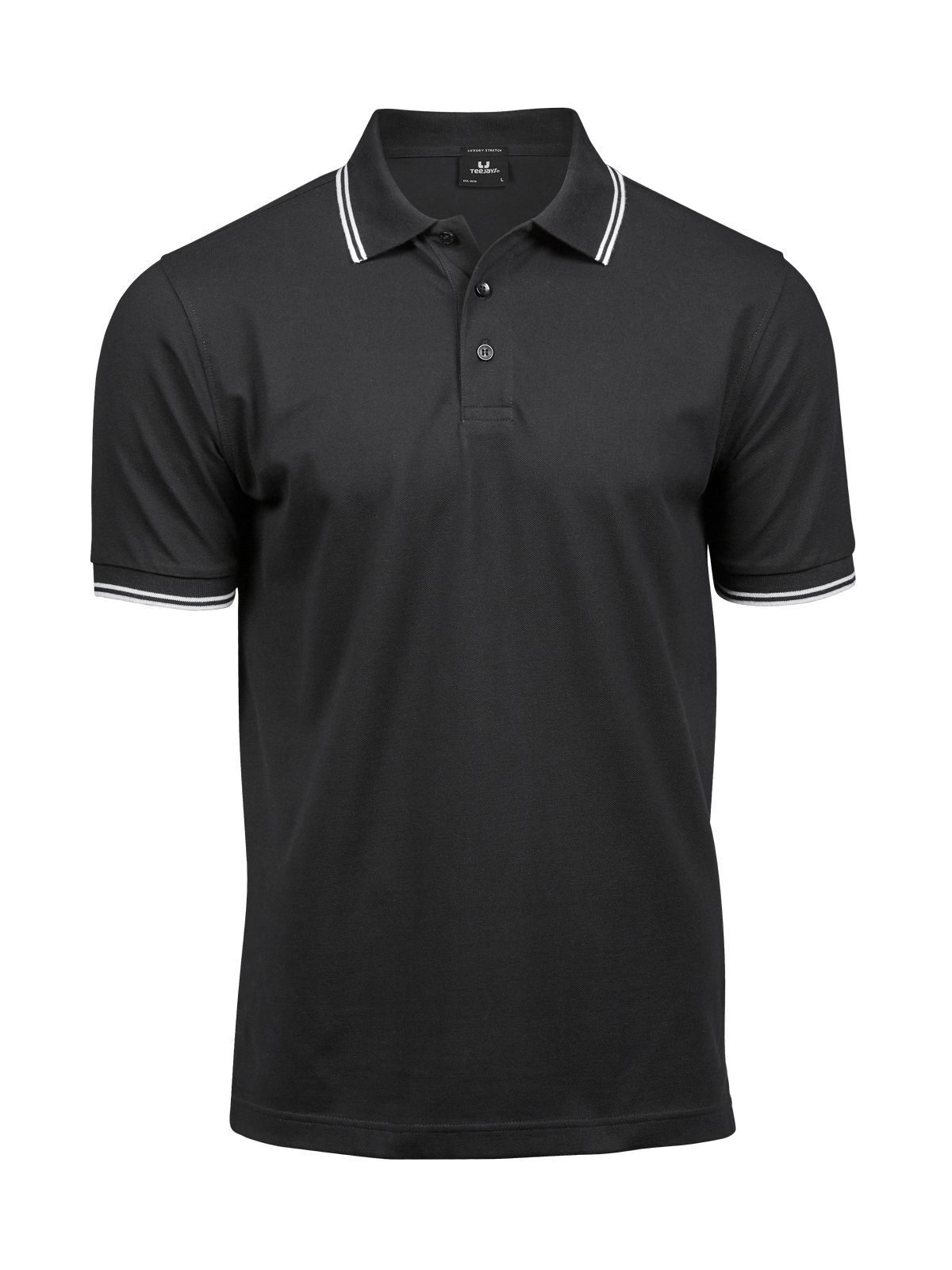 Polo elástico de lujo a rayas para hombre - 322 - blanco
