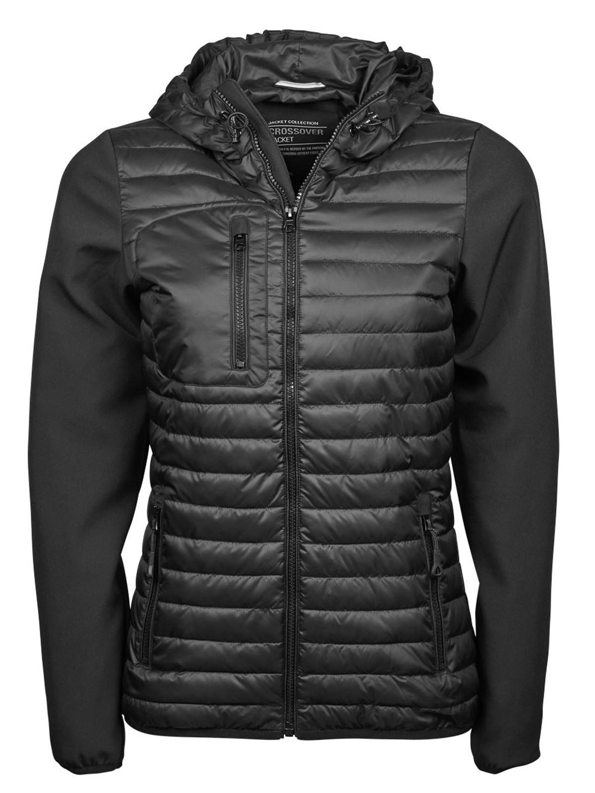 Chaqueta cruzada con capucha para mujer - 300 - Negro