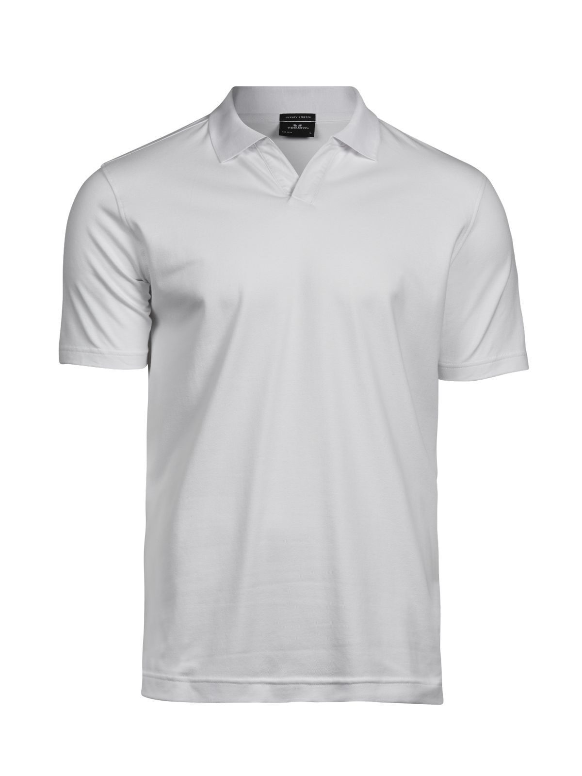 Polo de lujo elástico con cuello en V - 001 - Blanco