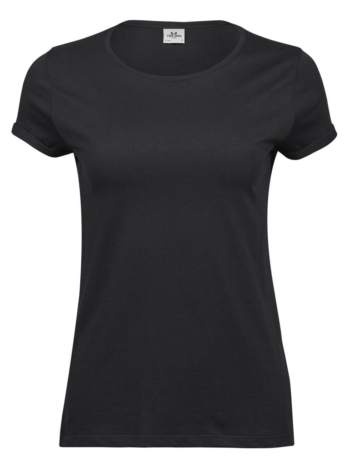 Camiseta enrollable para mujer - 002 - Negro