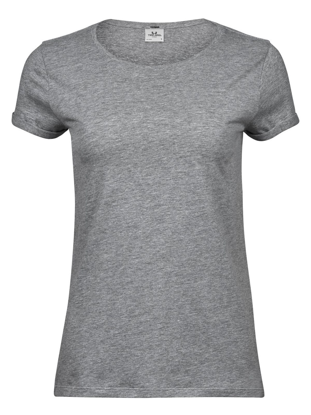 Camiseta enrollable para mujer - 007 - Gris jaspeado