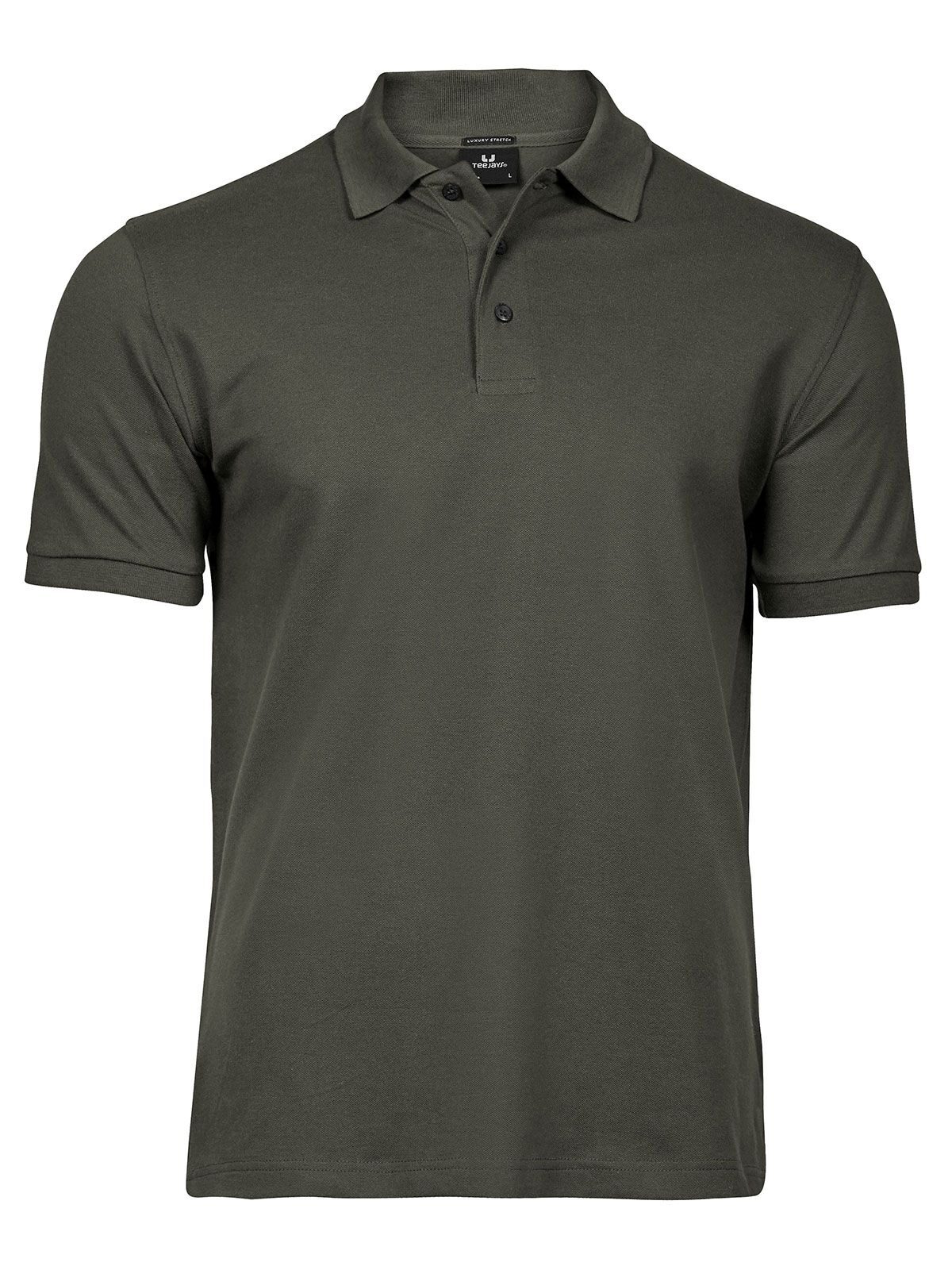 Polo elástico de lujo para hombre - Verde oscuro