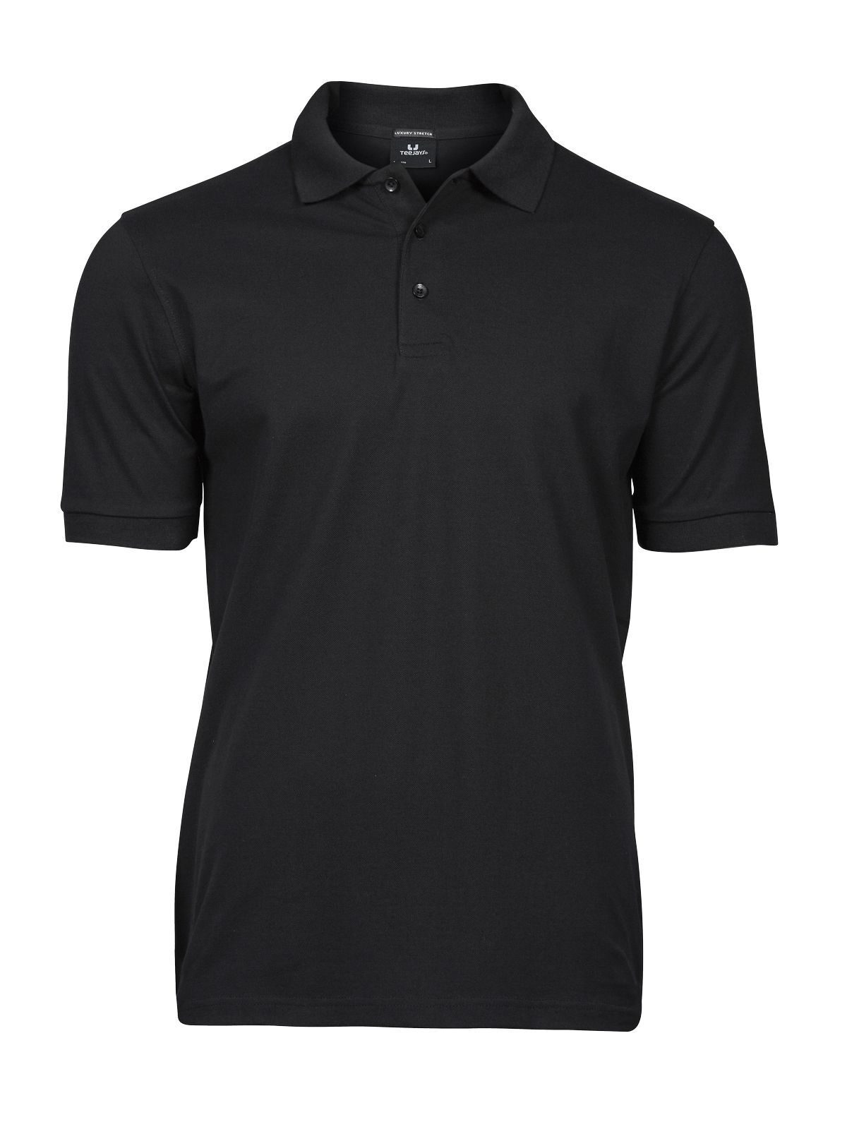 Polo elástico de lujo para hombre - 002 - Negro