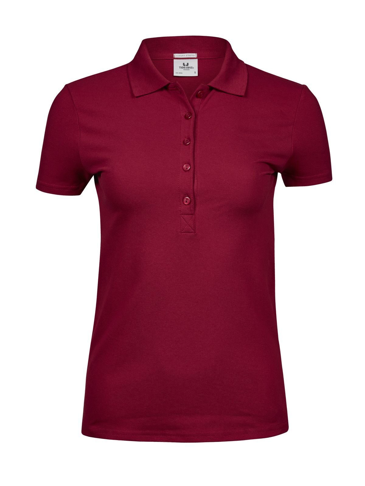Polo elástico de lujo para mujer - 012 - Rojo Intenso