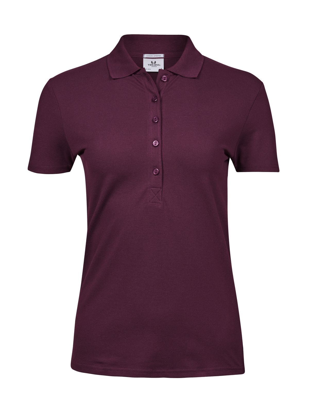 Polo elástico de lujo para mujer - Vino