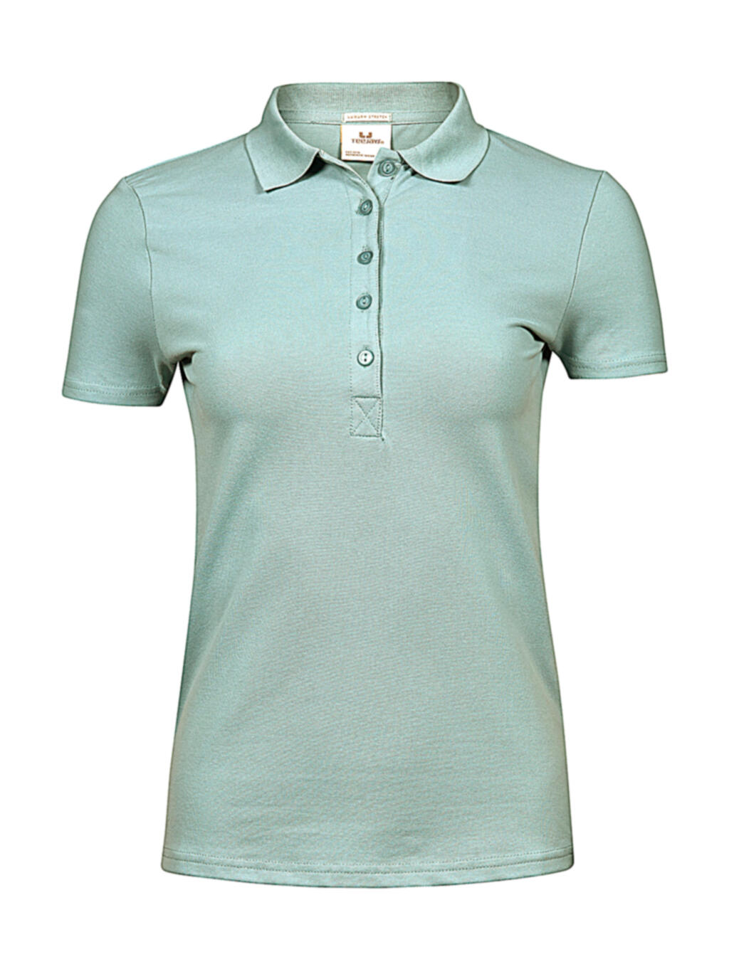 Polo elástico de lujo para mujer - Verde polvoriento