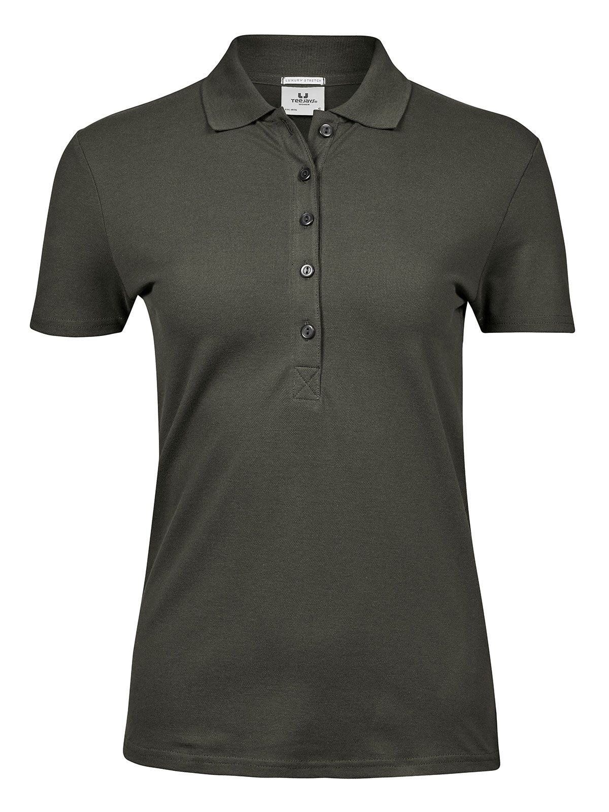 Polo elástico de lujo para mujer - 058 - Verde Oscuro