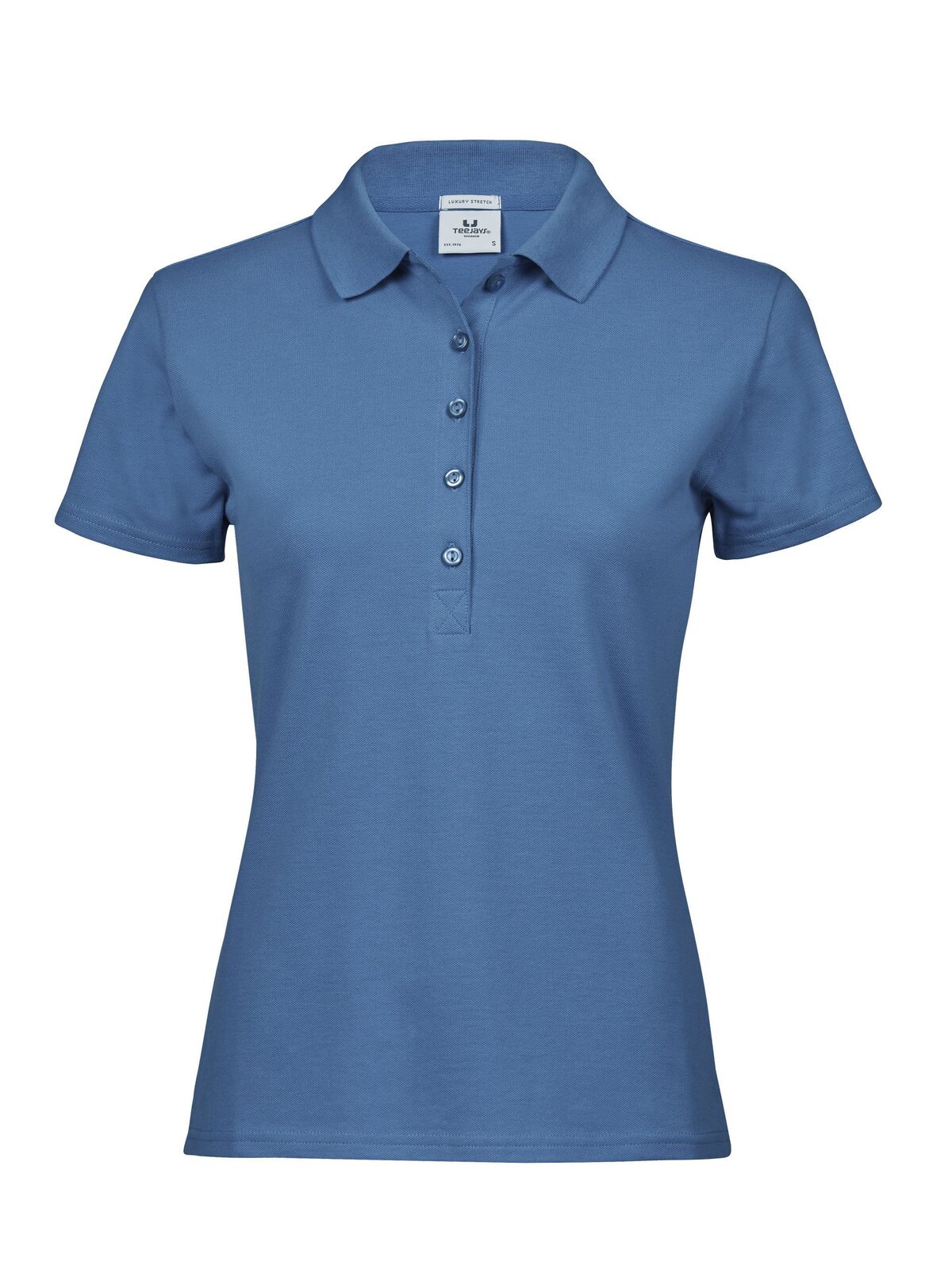 Polo elástico de lujo para mujer - Azul océano