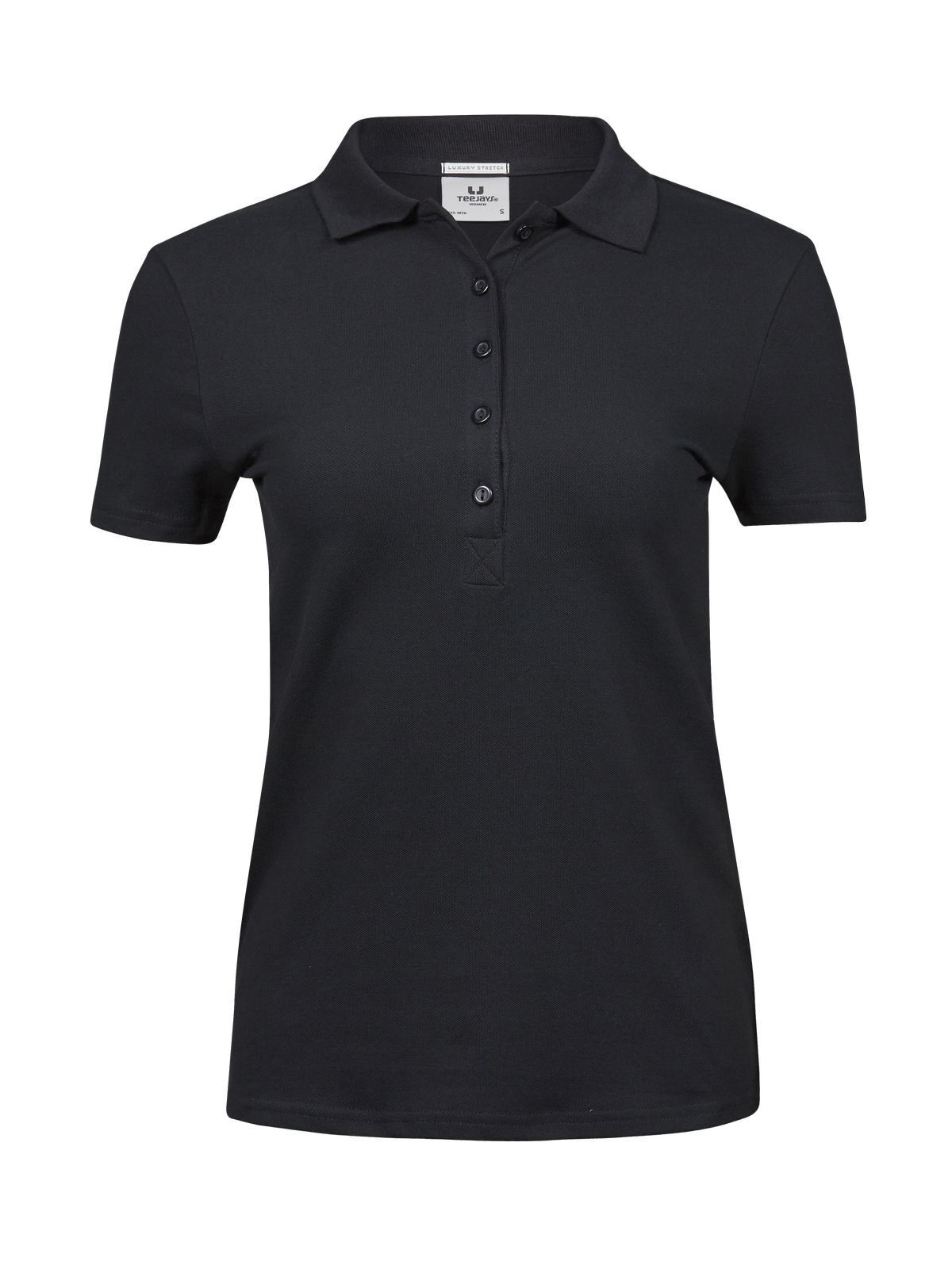 Polo elástico de lujo para mujer - 002 - Negro