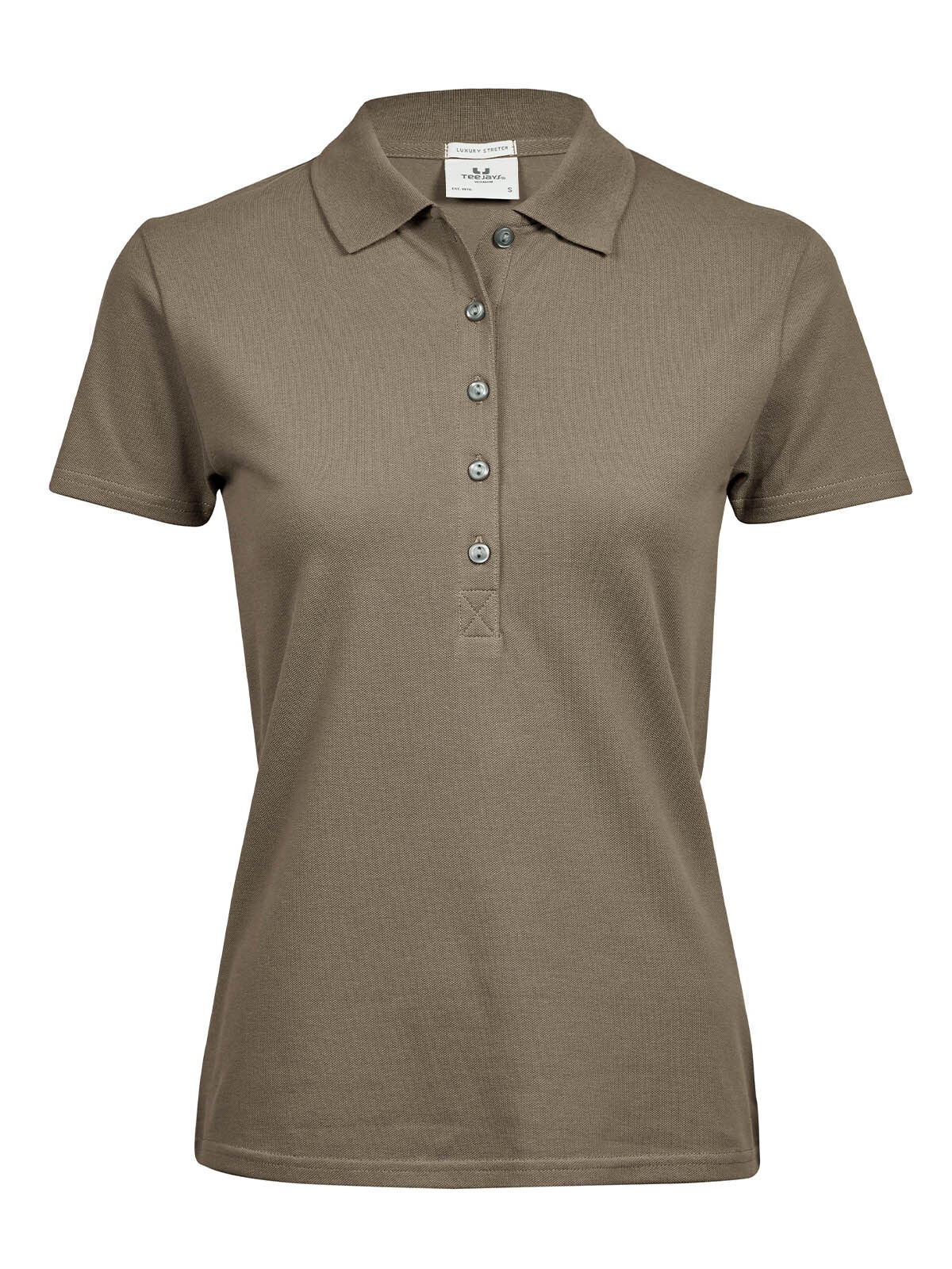 Polo elástico de lujo para mujer - Arcilla