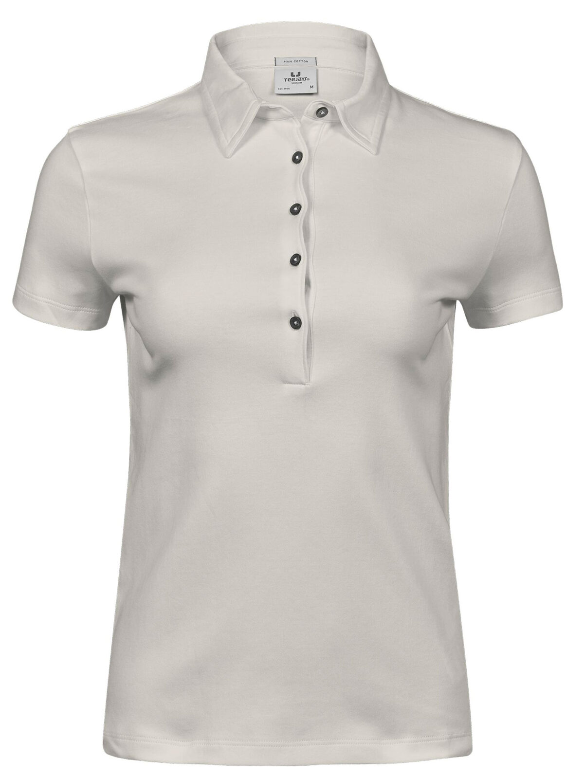 Polo de algodón Pima para mujer - Cemento