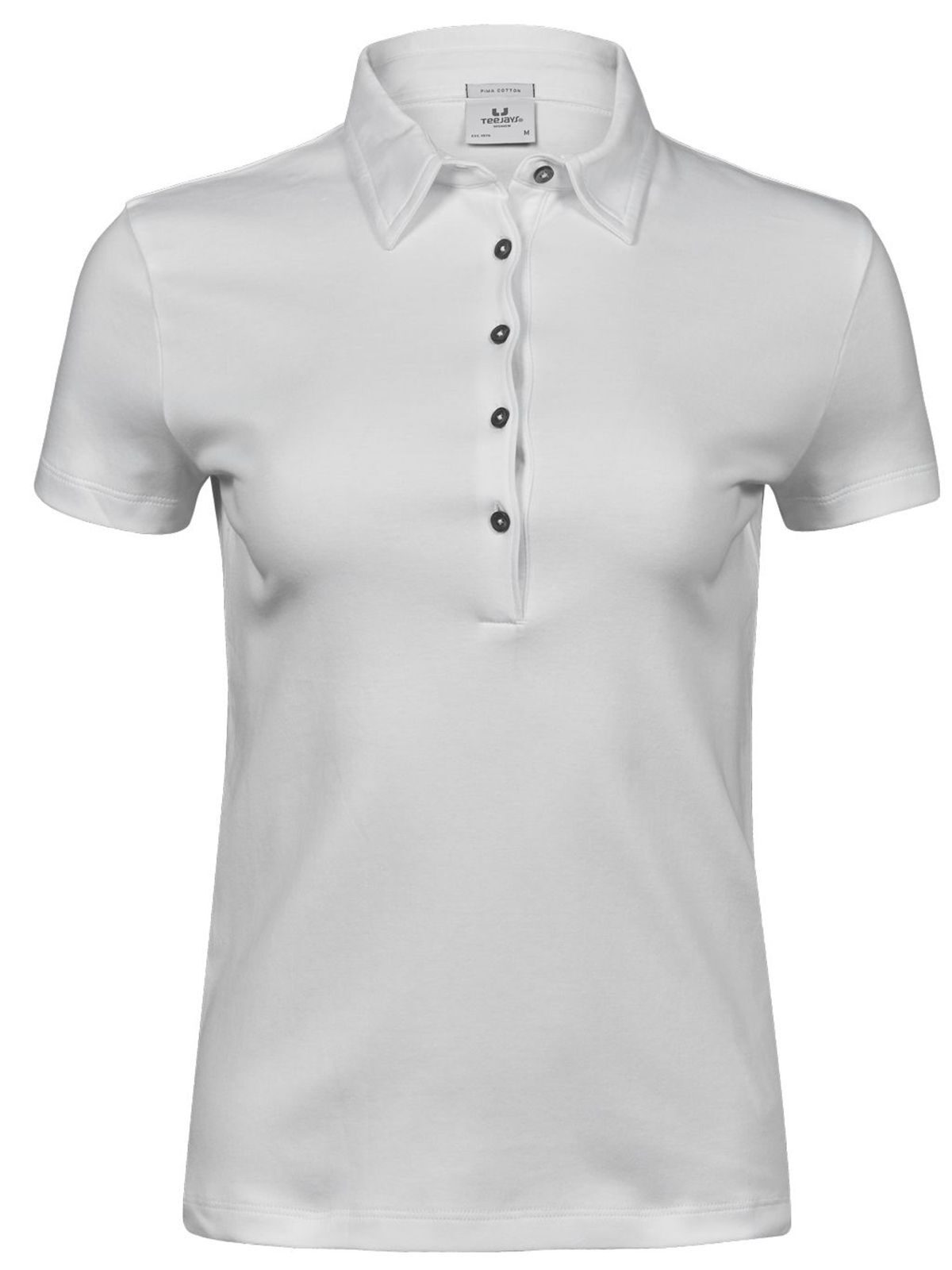 Polo de algodón Pima para mujer - 001 - Blanco