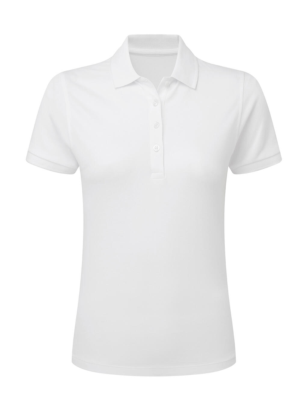 Polo elástico para mujer sin etiqueta de la marca. - Blanco