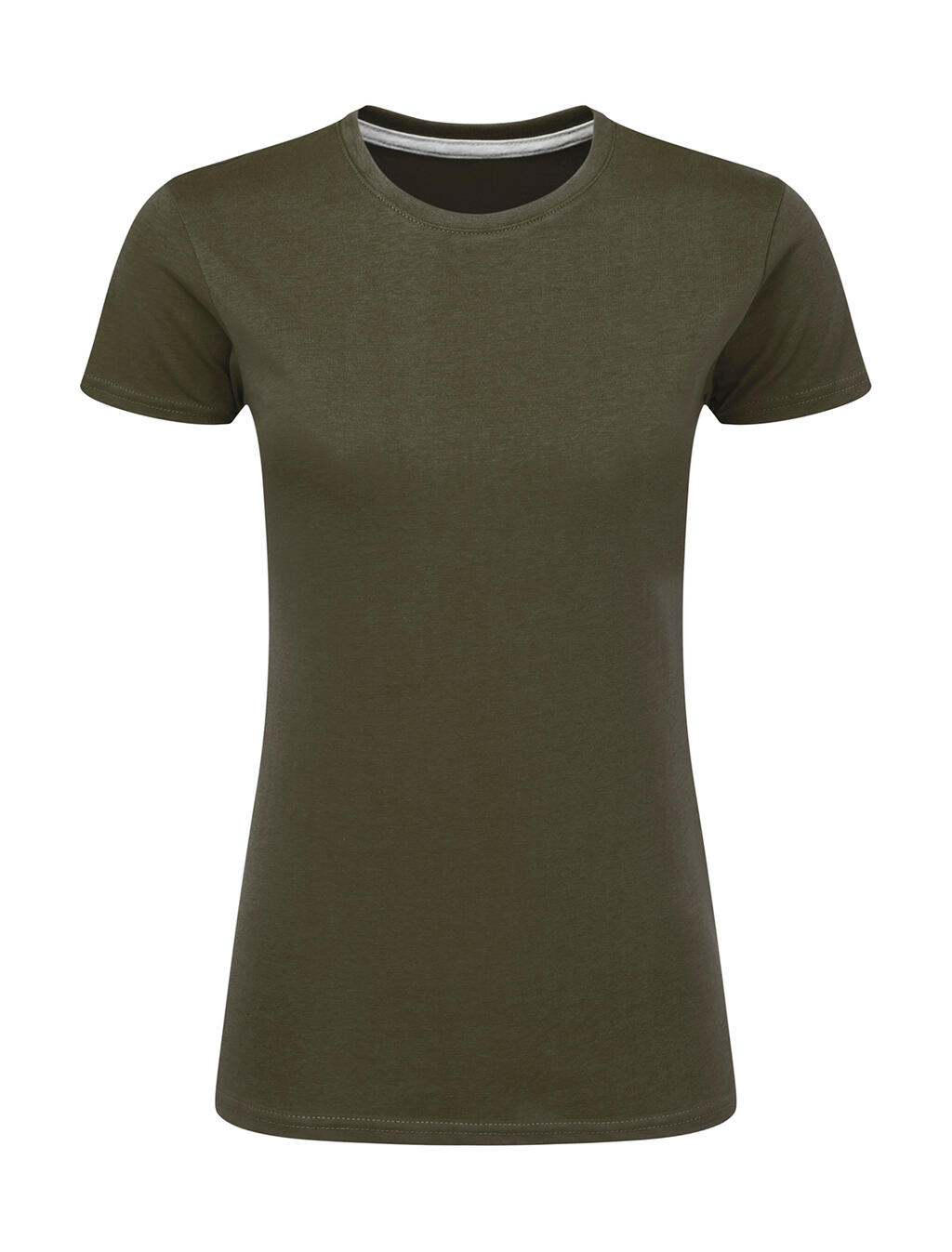 Camiseta de mujer Signature sin etiqueta - Verde militar