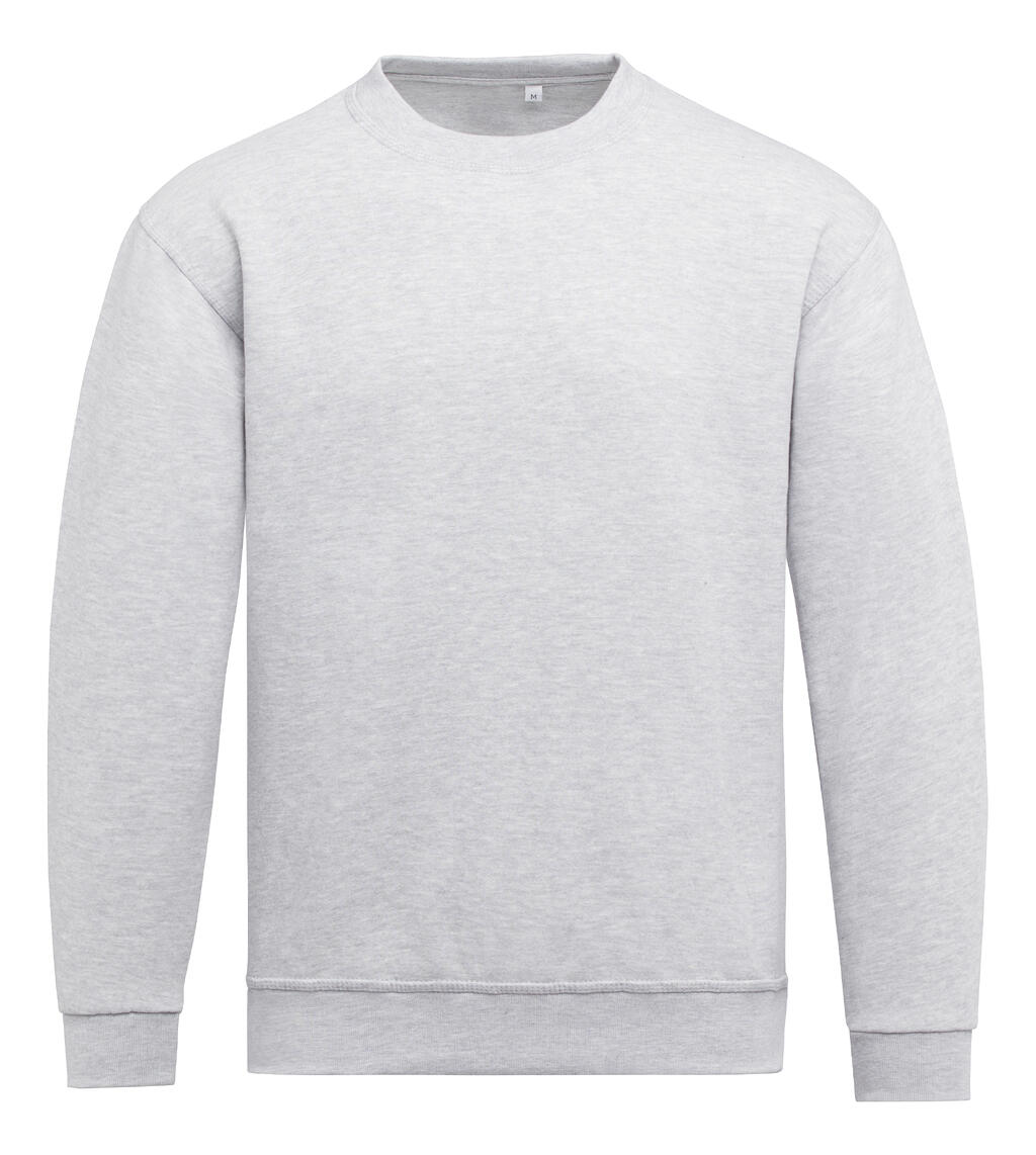 Sudadera unisex de cuello redondo - 123 - Gris jaspeado
