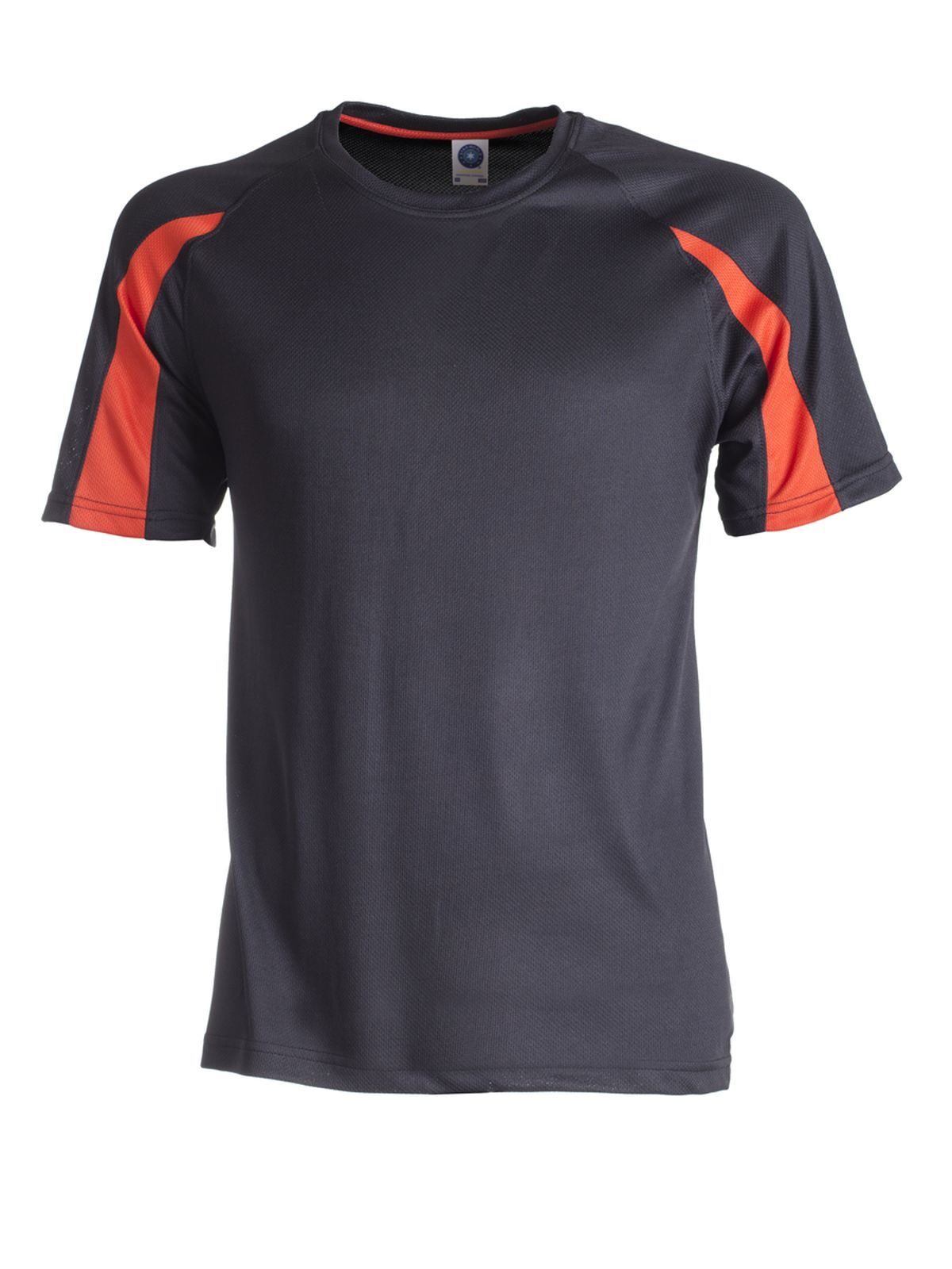 Camiseta deportiva unisex con contraste - Negro/Rojo Fiesta