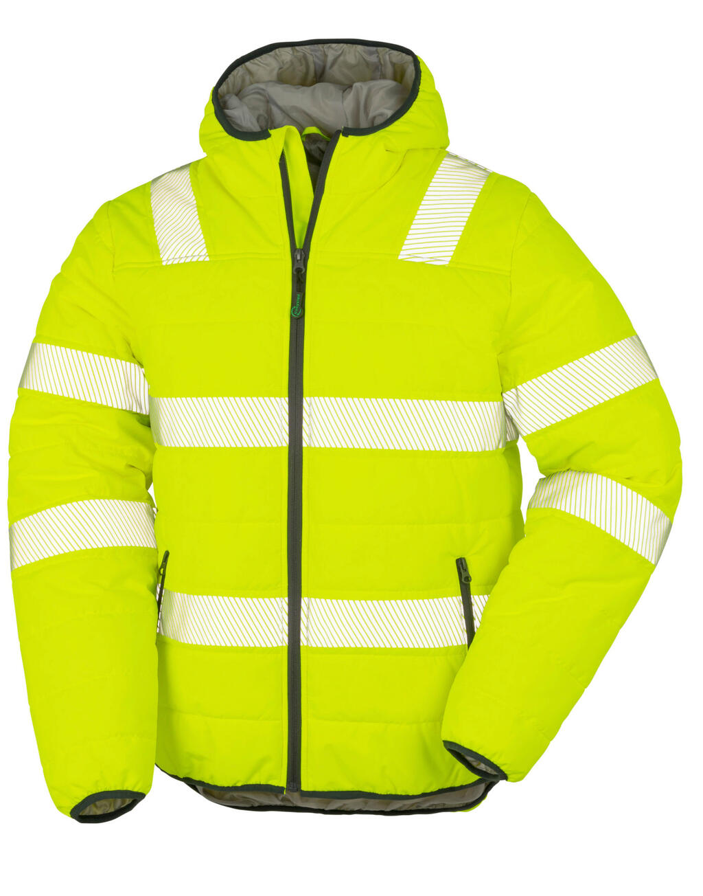 Chaqueta de seguridad acolchada de tejido Ripstop reciclado - FLYE - Amarillo fluorescente