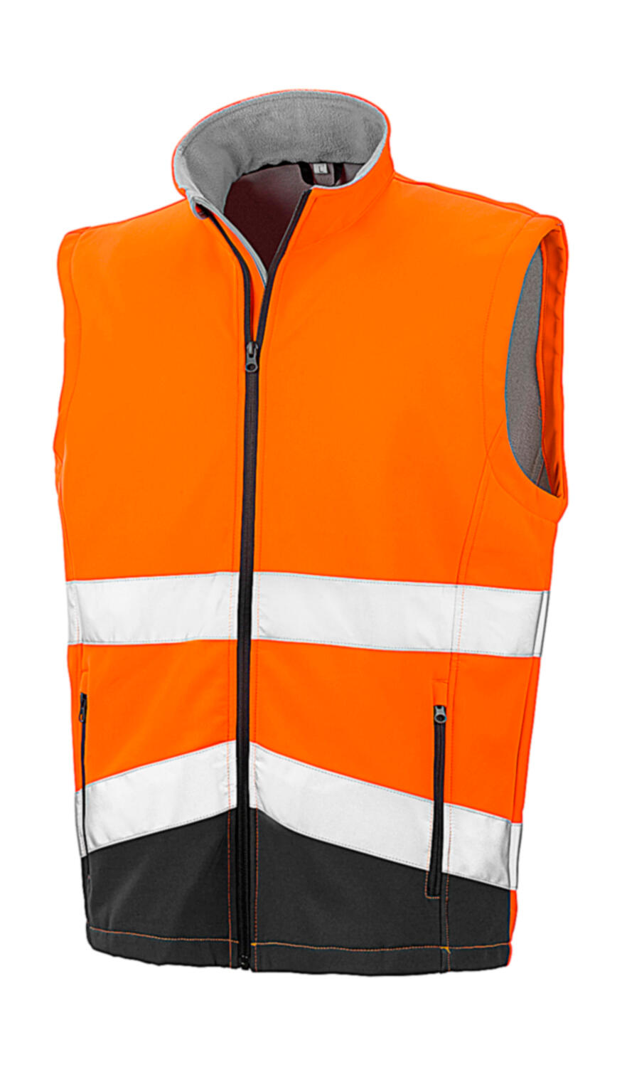 Chaleco de seguridad softshell imprimible - 478 - NARANJA NEGRO FLUORESCENTE