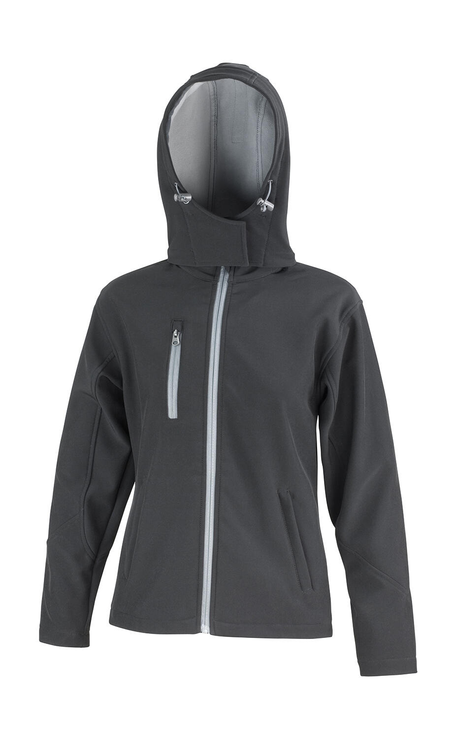 Chaqueta softshell TX Performance para mujer con capucha - BKGY - Negro-Gris