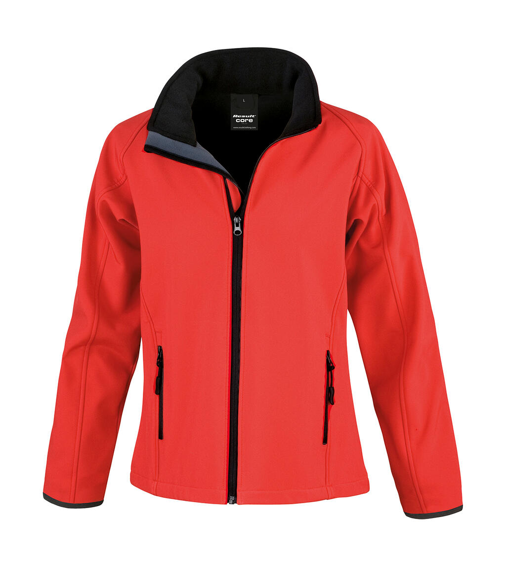 Chaqueta softshell para mujer con estampado - Rojo/Negro