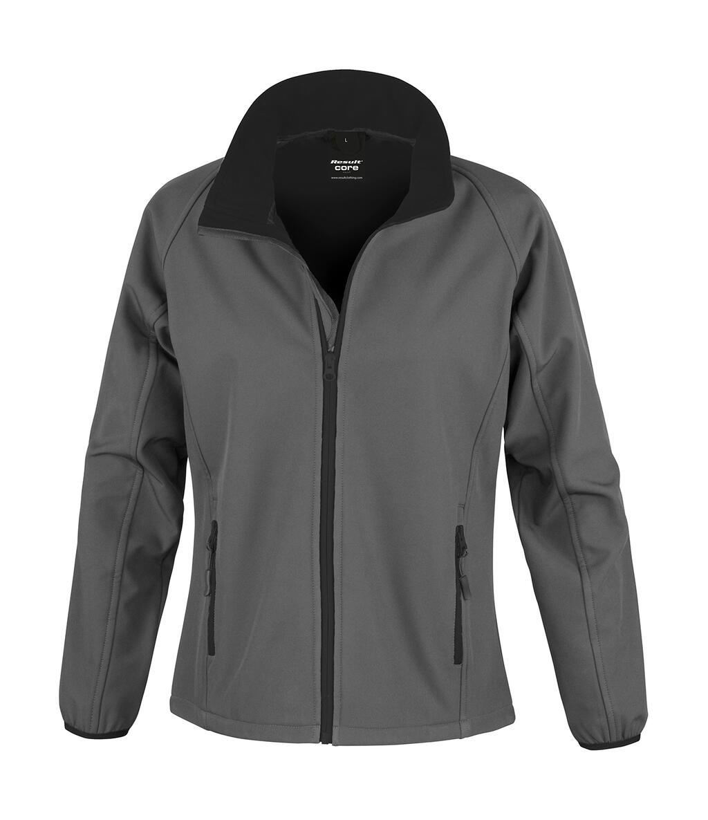 Chaqueta softshell para mujer con estampado - 188 - NEGRO CARBÓN