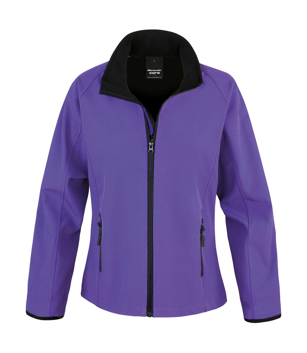 Chaqueta softshell para mujer con estampado - 371 - PÚRPURA-NEGRO