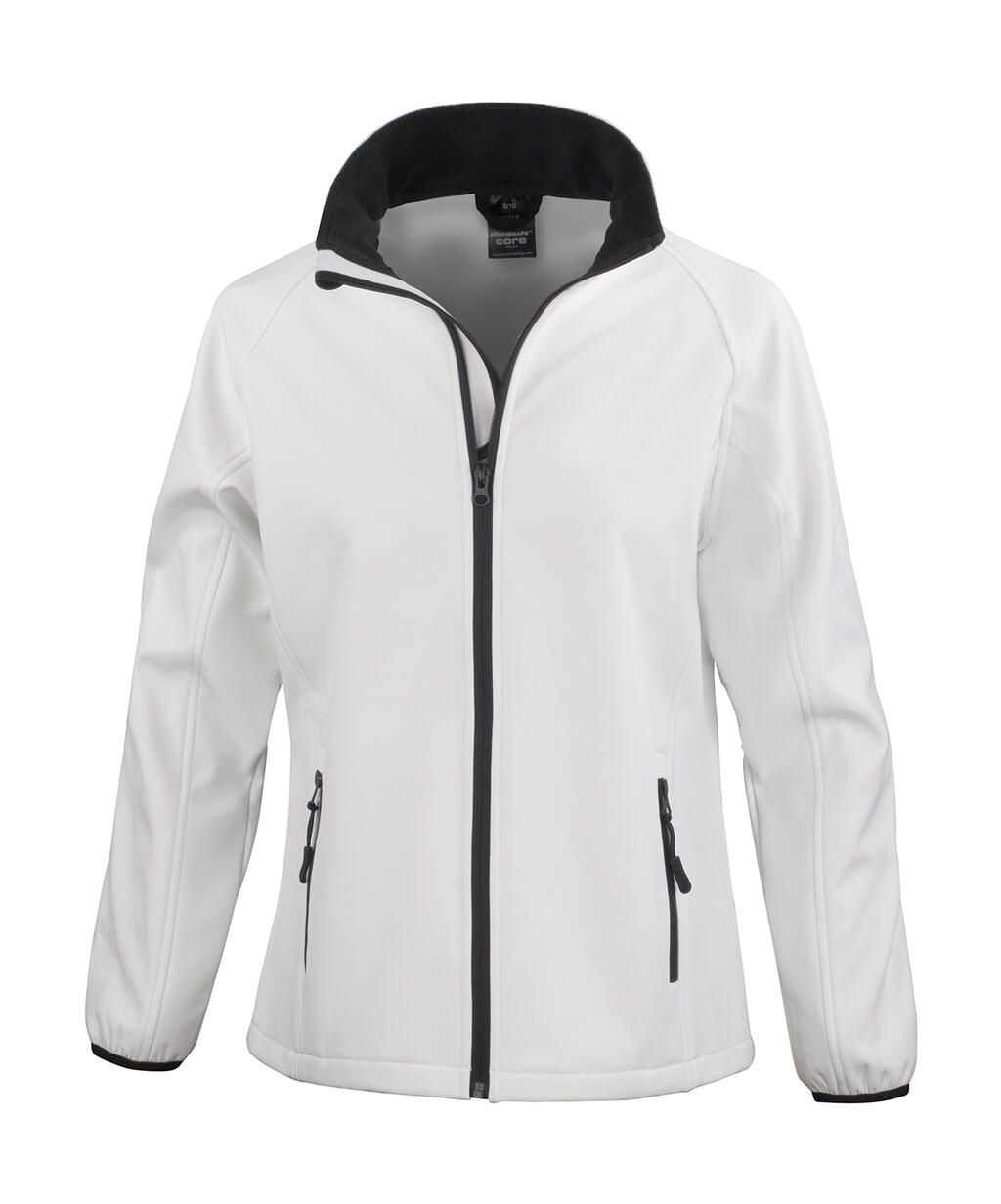 Chaqueta softshell para mujer con estampado - 056 - BLANCO-NEGRO