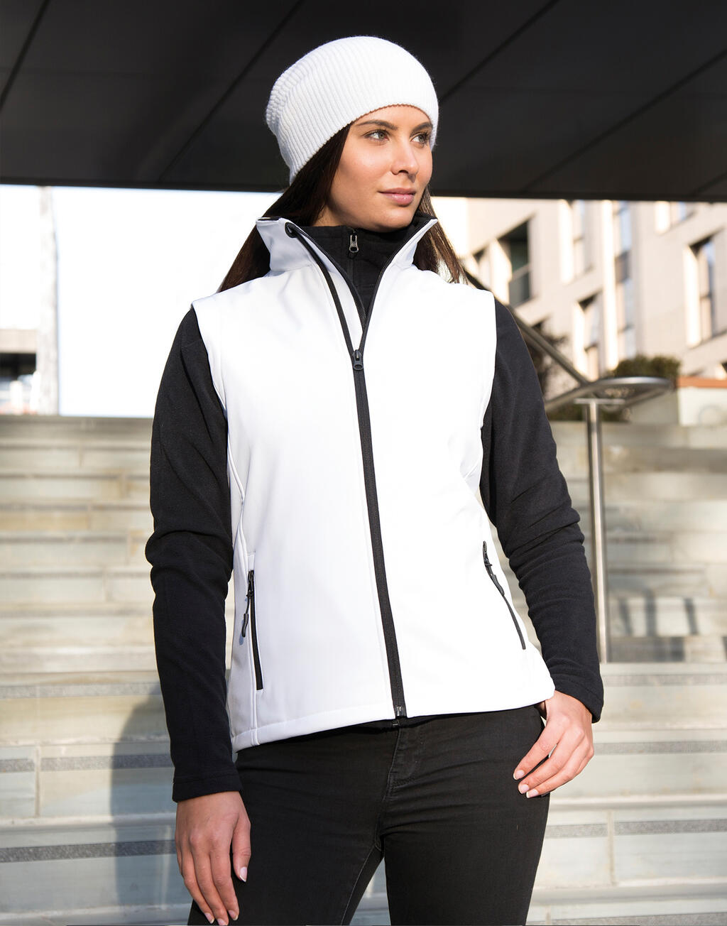 Chaleco softshell para mujer con estampado