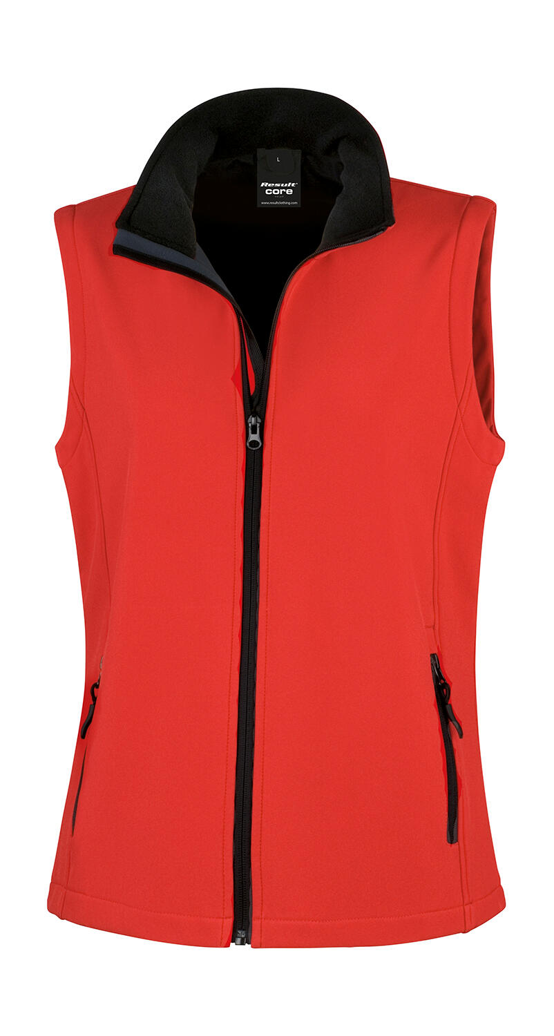 Chaleco softshell imprimible para mujer - Rojo/Negro