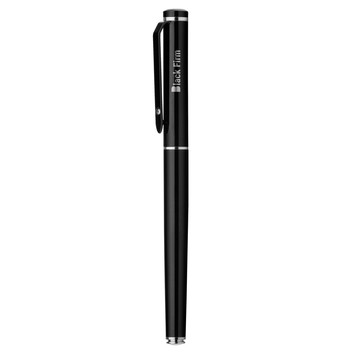 Bolígrafo CALIOPE ROLLER. Bolígrafo metálico con detalles brillantes en la punta. - 103 - Negro