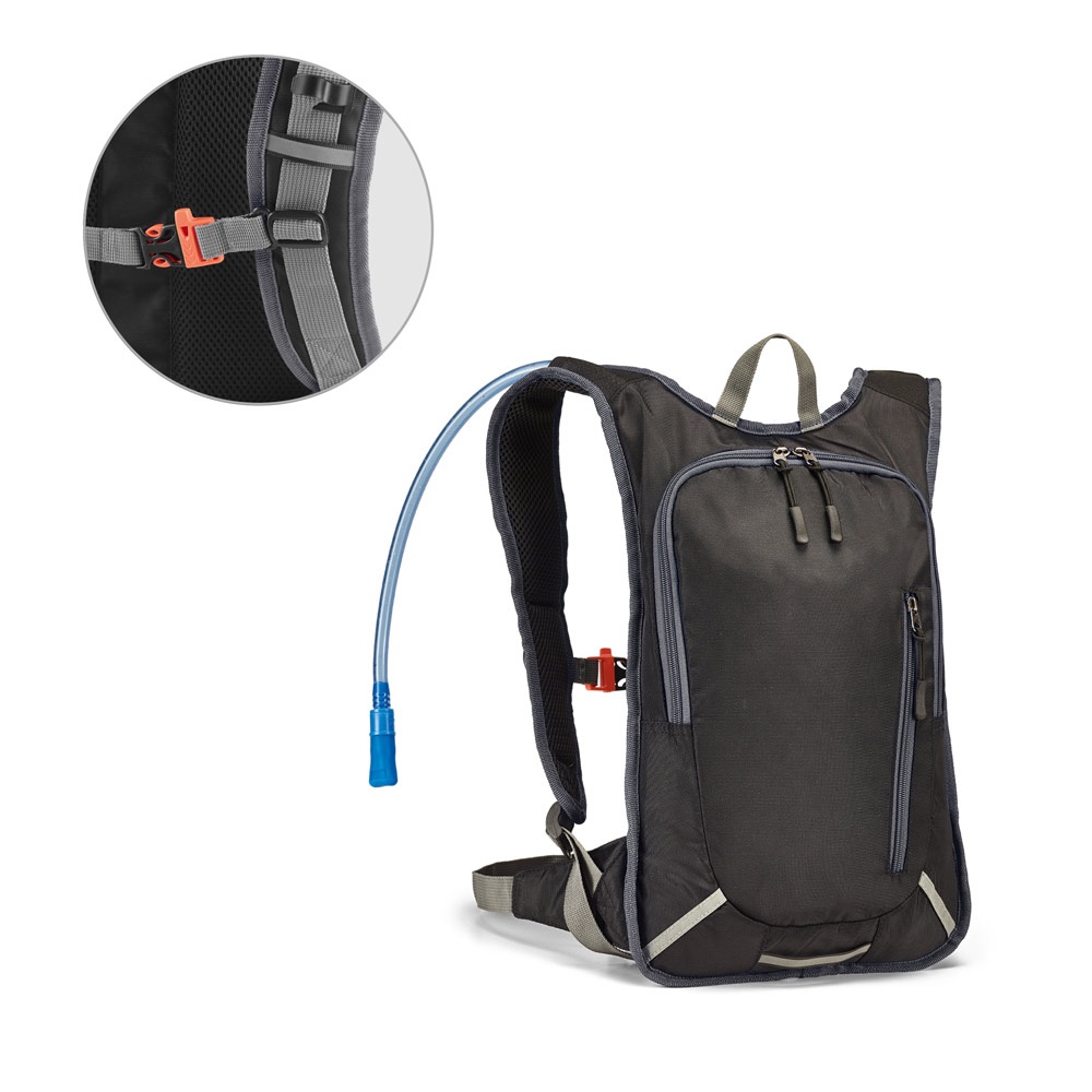 MOUNTI. Mochila deportiva 420D con bolsa de hidratación de 2 litros.