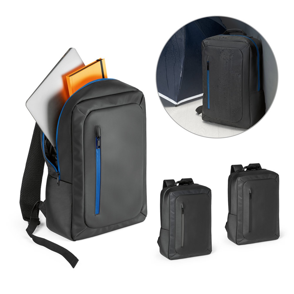 OSASCO. Mochila para portátil de 15", fabricada en poliéster reciclado de alta densidad 600D.