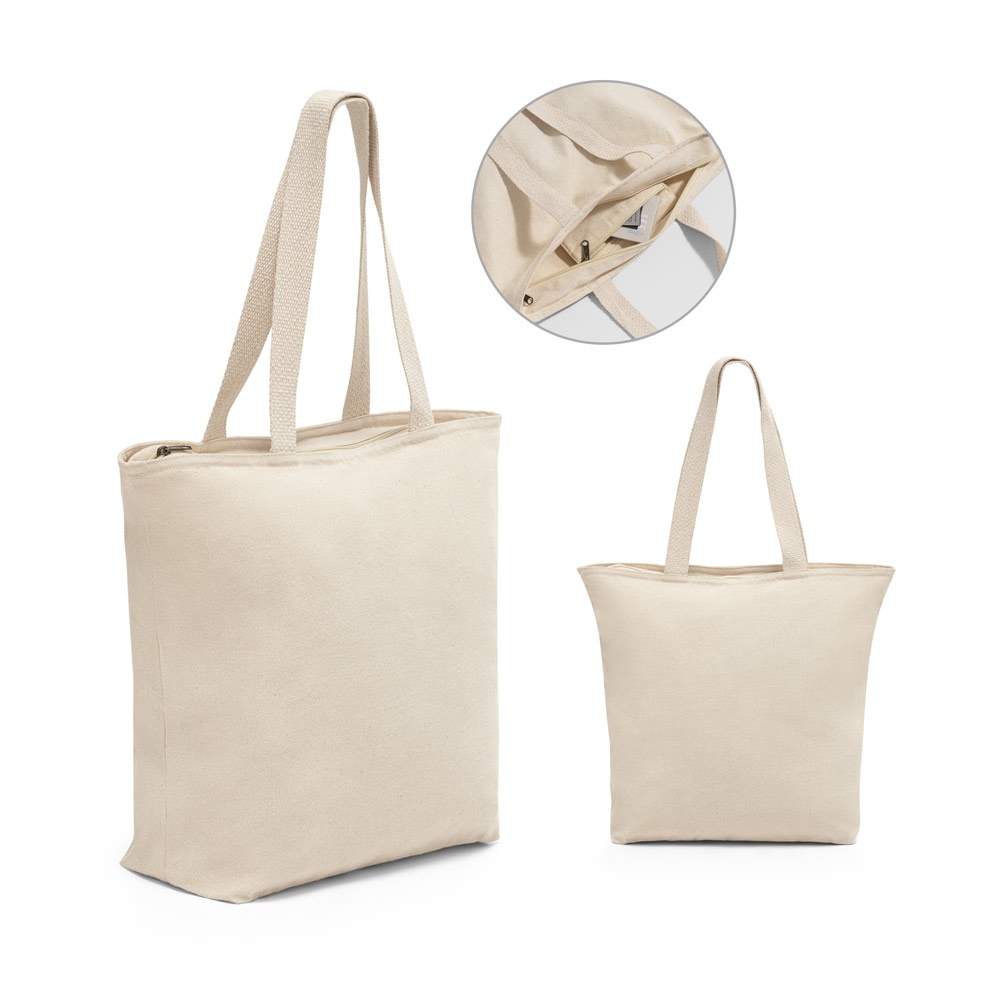 HACKNEY. Bolso tote 100% algodón con cierre de cremallera (280 g/m²)
