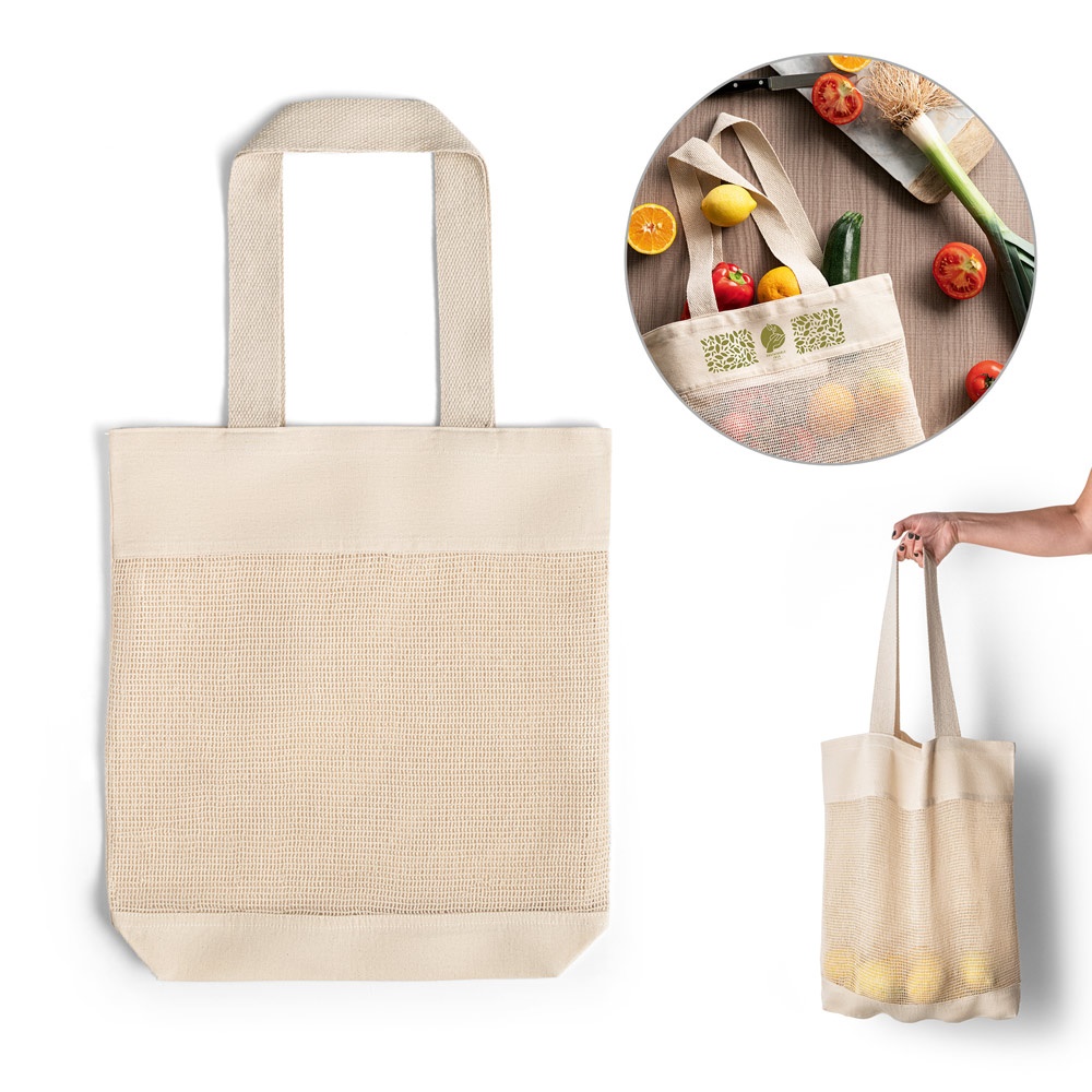 MUMBAI. Bolsa de malla 100% algodón (180 g/m²)