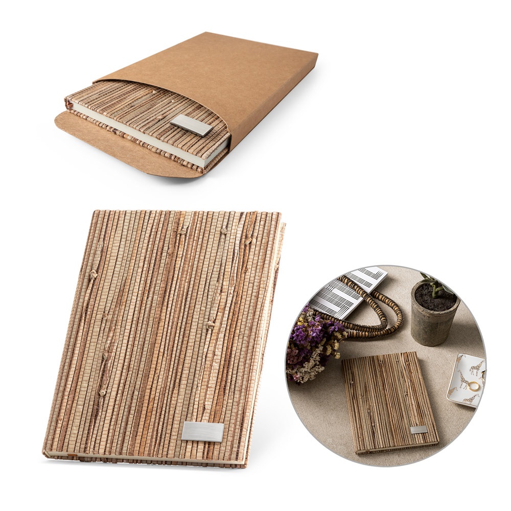 NERUDA. Cuaderno A5 con tapa dura de fibra de paja natural.