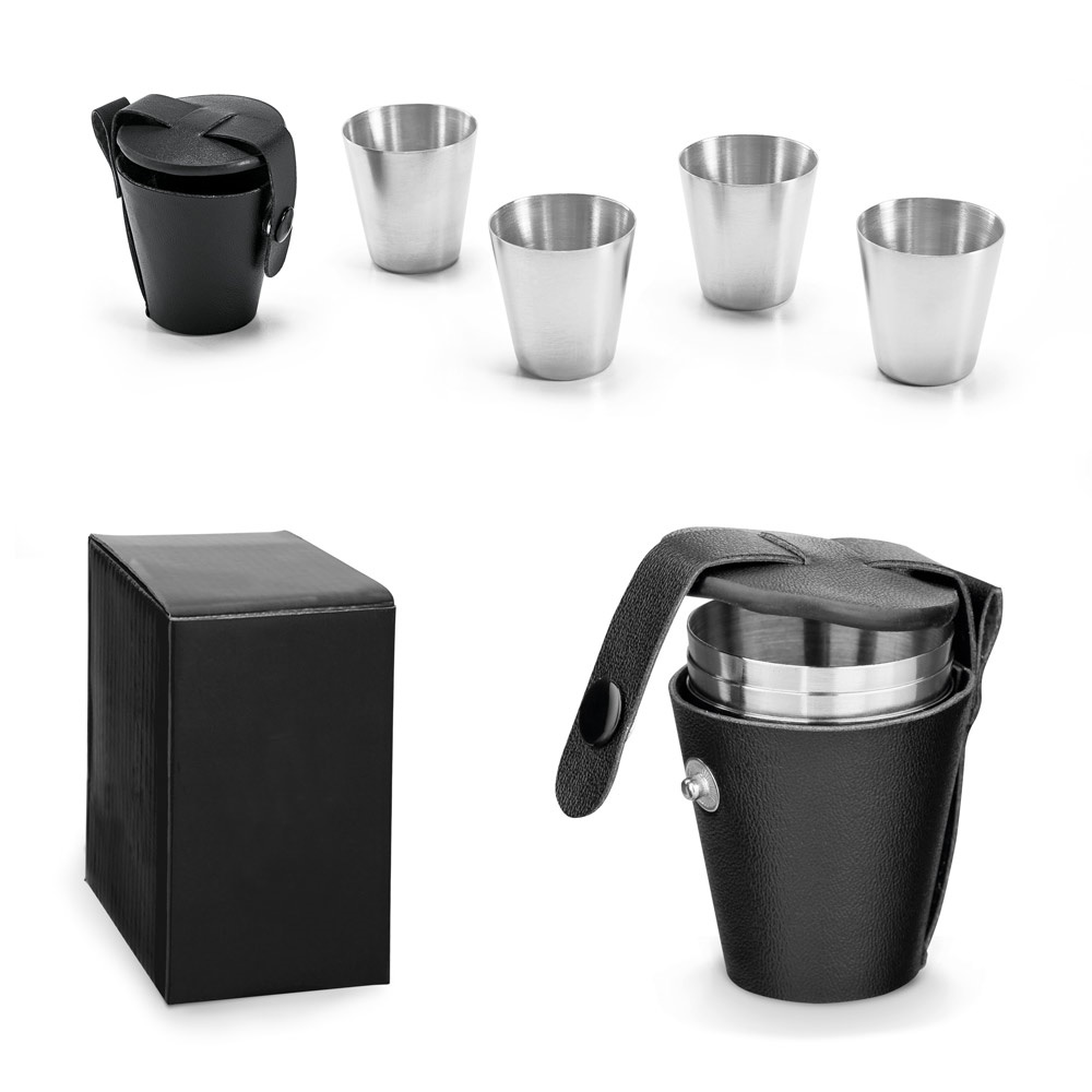 HIMALAYAS. Juego de 4 vasos de acero inoxidable, 25 ml.