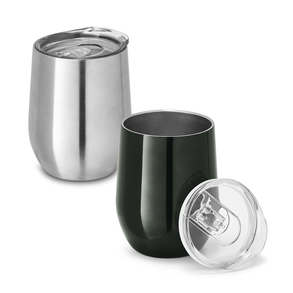 RONDE. Taza de viaje de acero inoxidable de 400 ml.