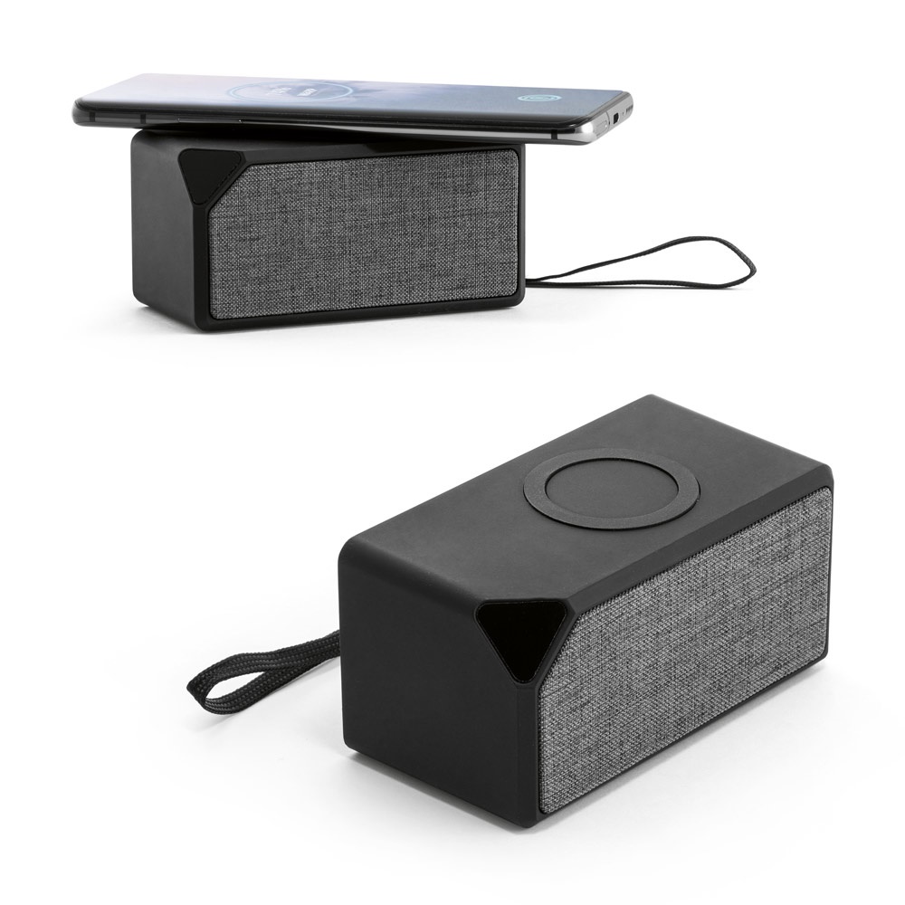 GRUBBS. Altavoz portátil de ABS con cargador inalámbrico.
