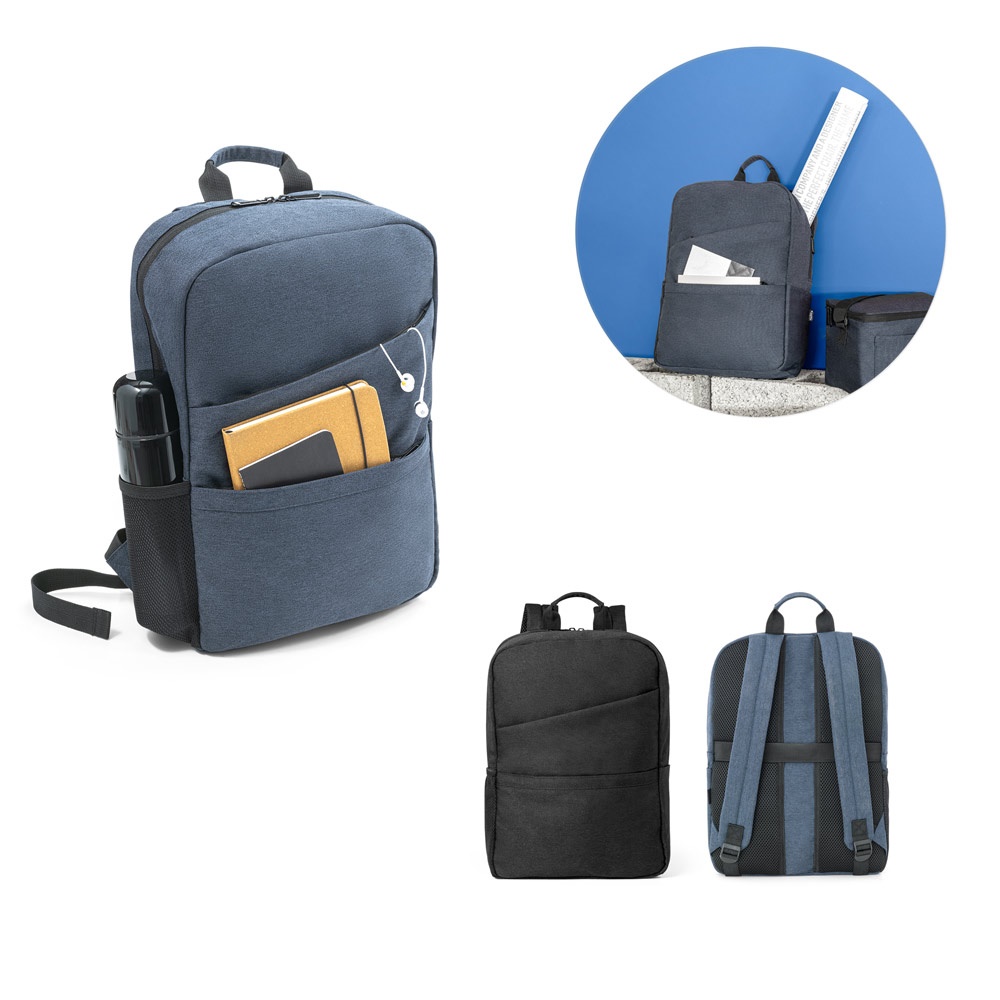 MOCHILA REUTILIZABLE. Mochila para portátil de 4,95 m (15'6") fabricada en poliéster reciclado 600D.