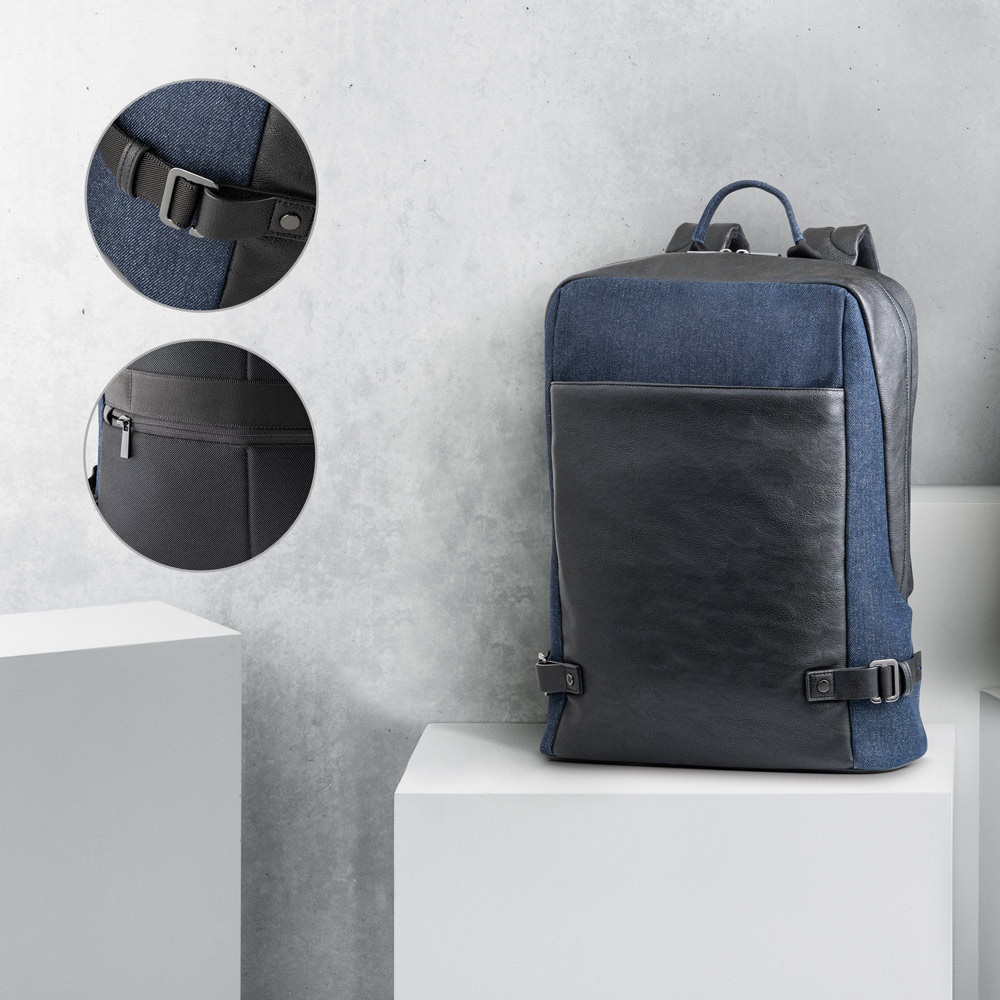 MOCHILA DIVERGENTE I. Mochila para portátil de hasta 15'6'' en tela vaquera y PU